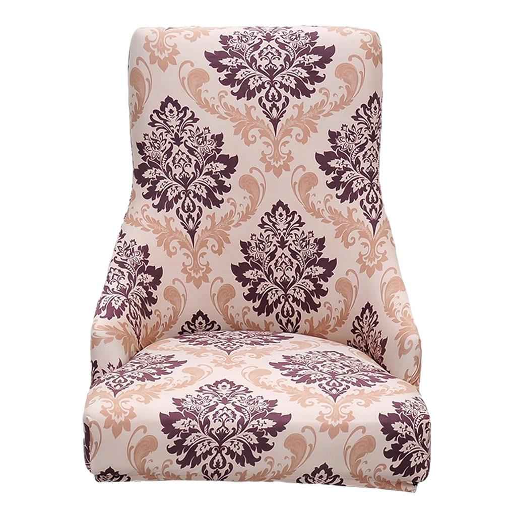 Stretch Wingback Chair Cover Slipcover Reusable Arm Chairs Protector Cover Brown