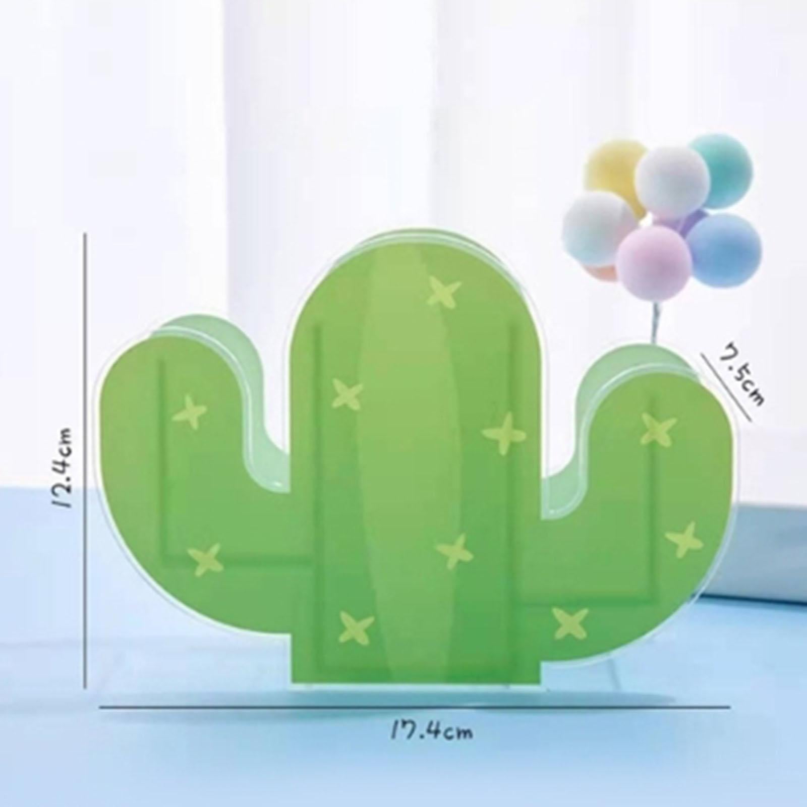 Acrylic Pen Holder Brush Holder School Stationer Pencil Pot for Students Cactus