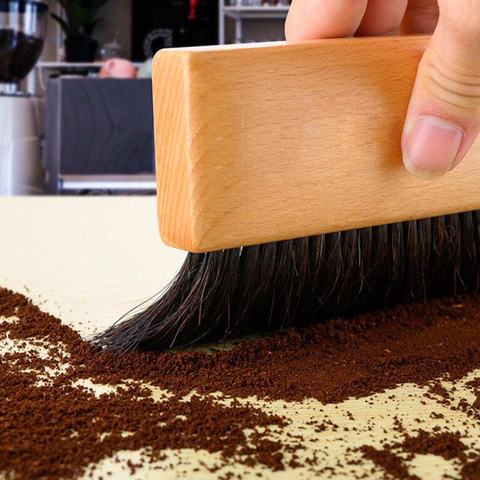 Coffee Grinder Machine Cleaning Brush Wooden Handle Rectangle wih Hole