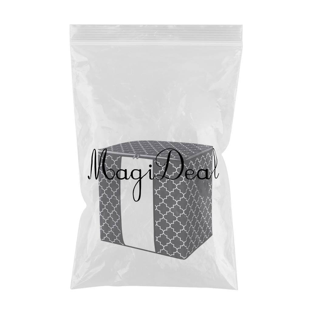 Clothes Storage Bag Quilt Bedding Zipper Organizer Black 52x37x52cm A