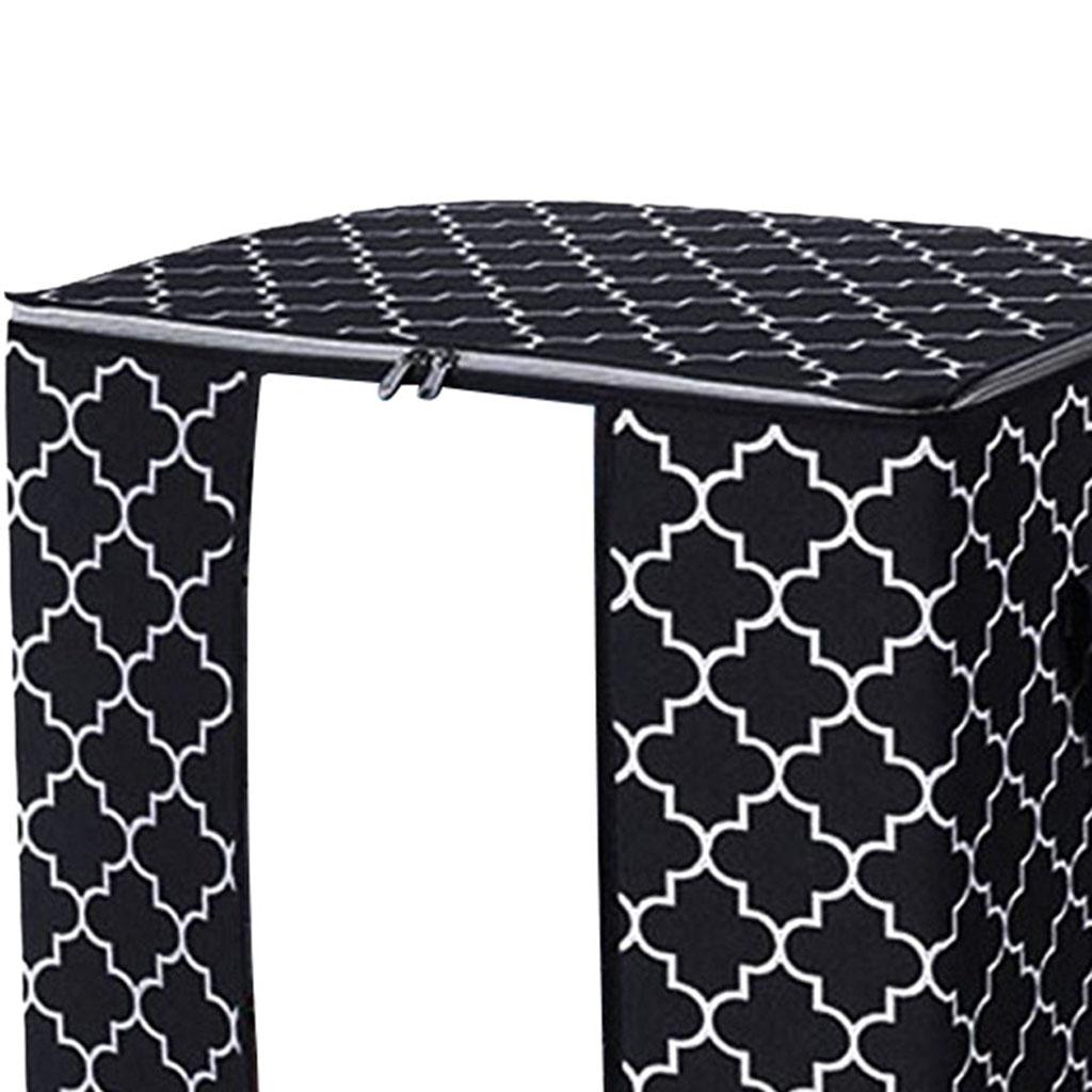 Clothes Storage Bag Quilt Bedding Zipper Organizer Black 63x45x36cm A