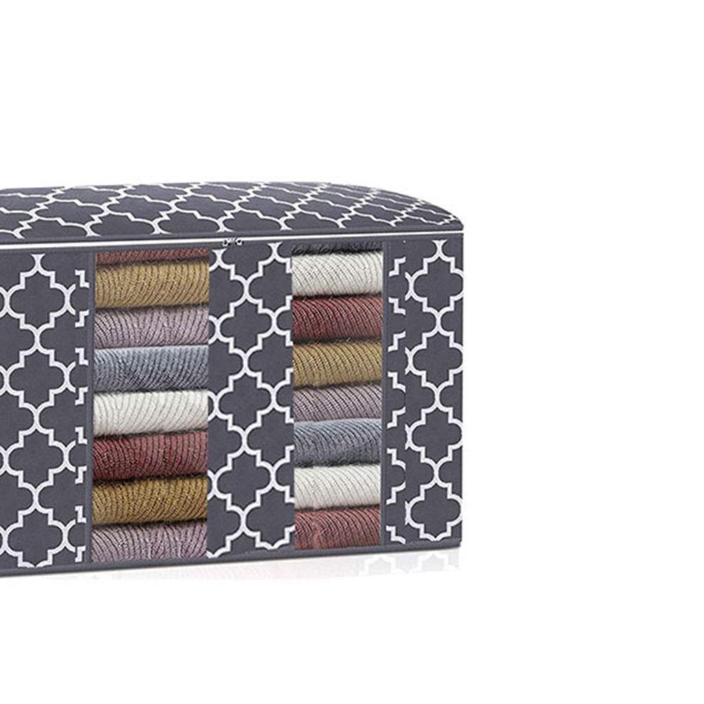 Clothes Storage Bag Quilt Bedding Zipper Organizer Grey 45x30x20cm B