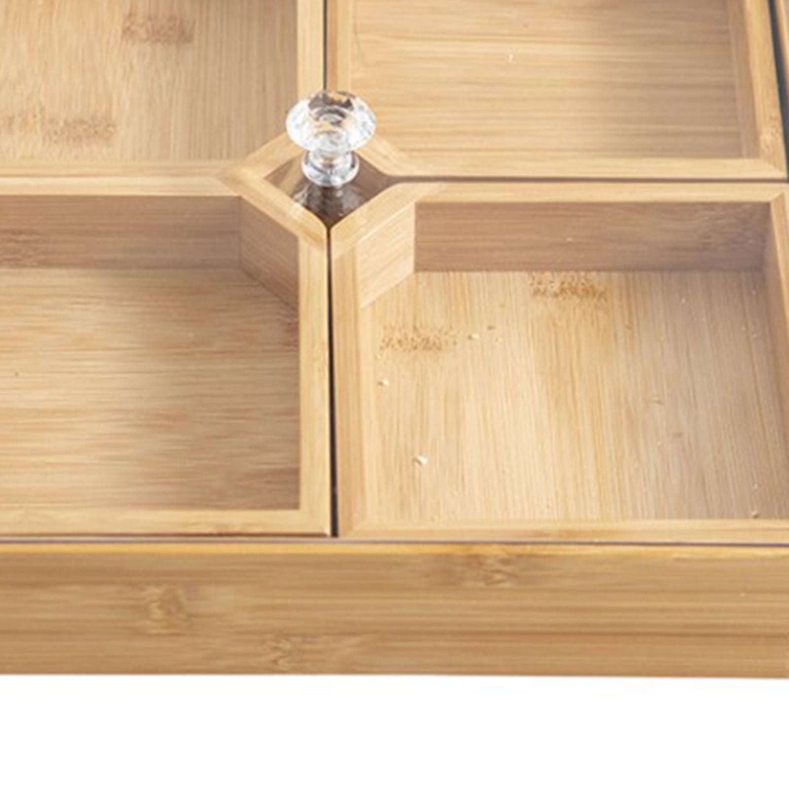 Divided Sectional Serving Tray Bamboo 28x28x5cm