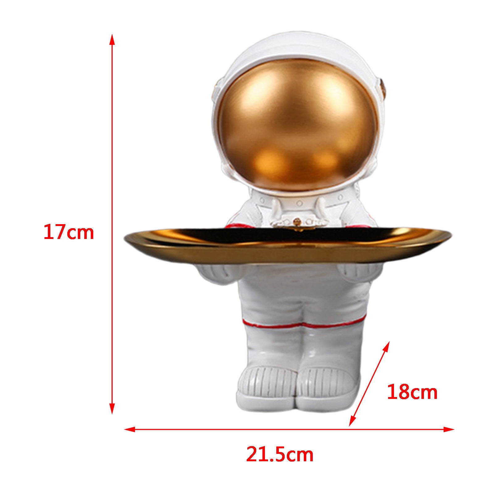 Astronaut FIGURINE TRAY SCULPTURE Desk Storage STATUE Room Decoration GIFT White Small