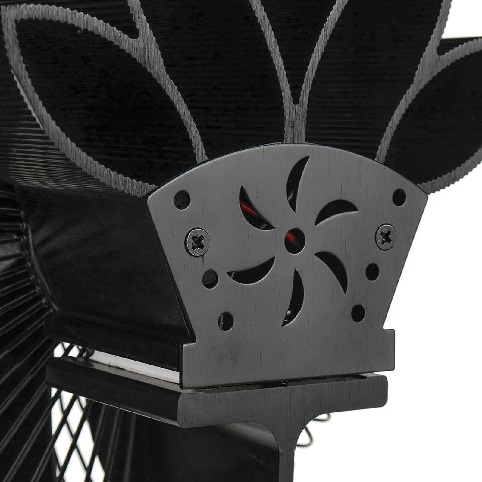 Black Stove Fan 6 Blades Heated Air Circulation Efficiency for Wood Stove
