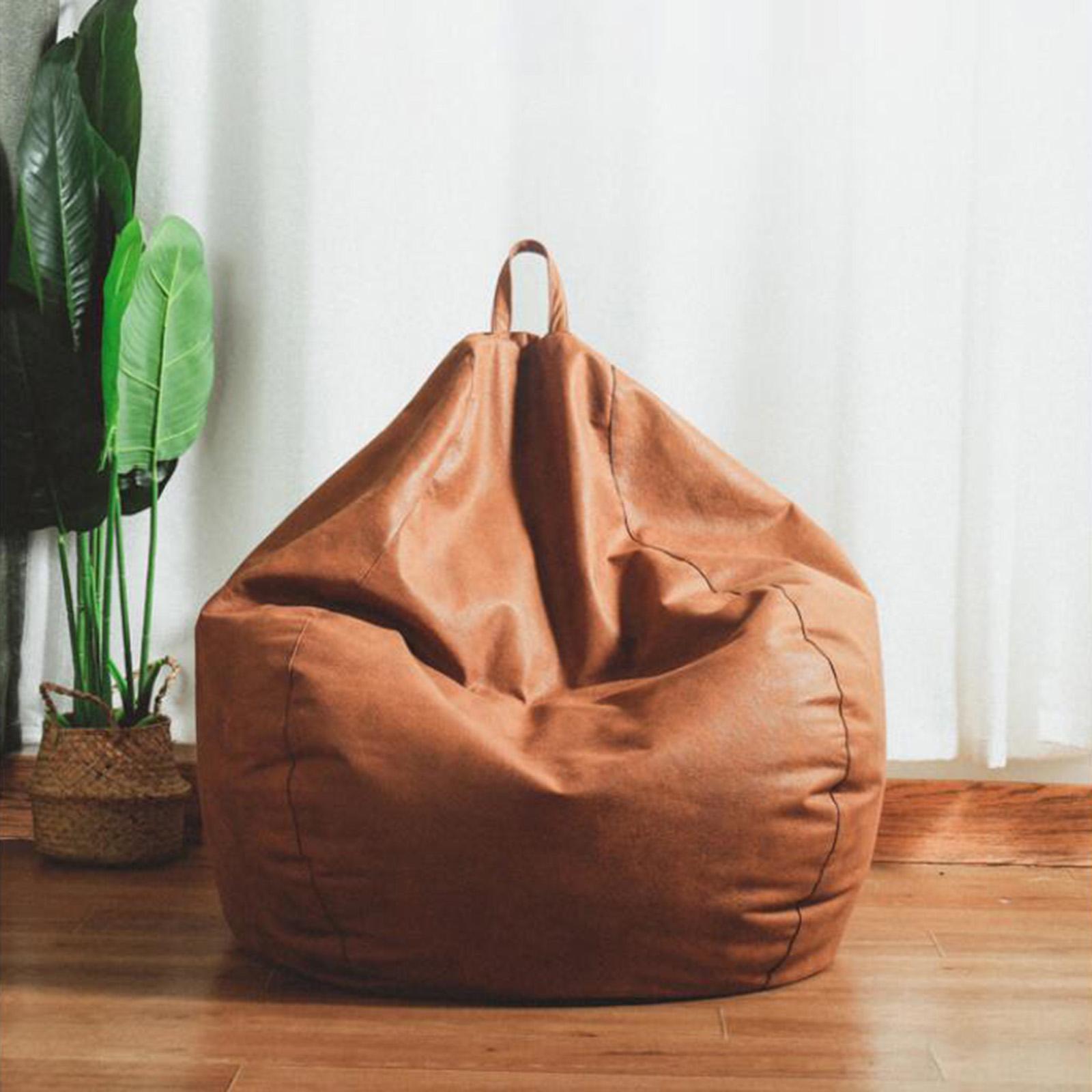 Beanbag Chair Cover Stuffed Storage Multi-Purpose for Living Room Teens Gray
