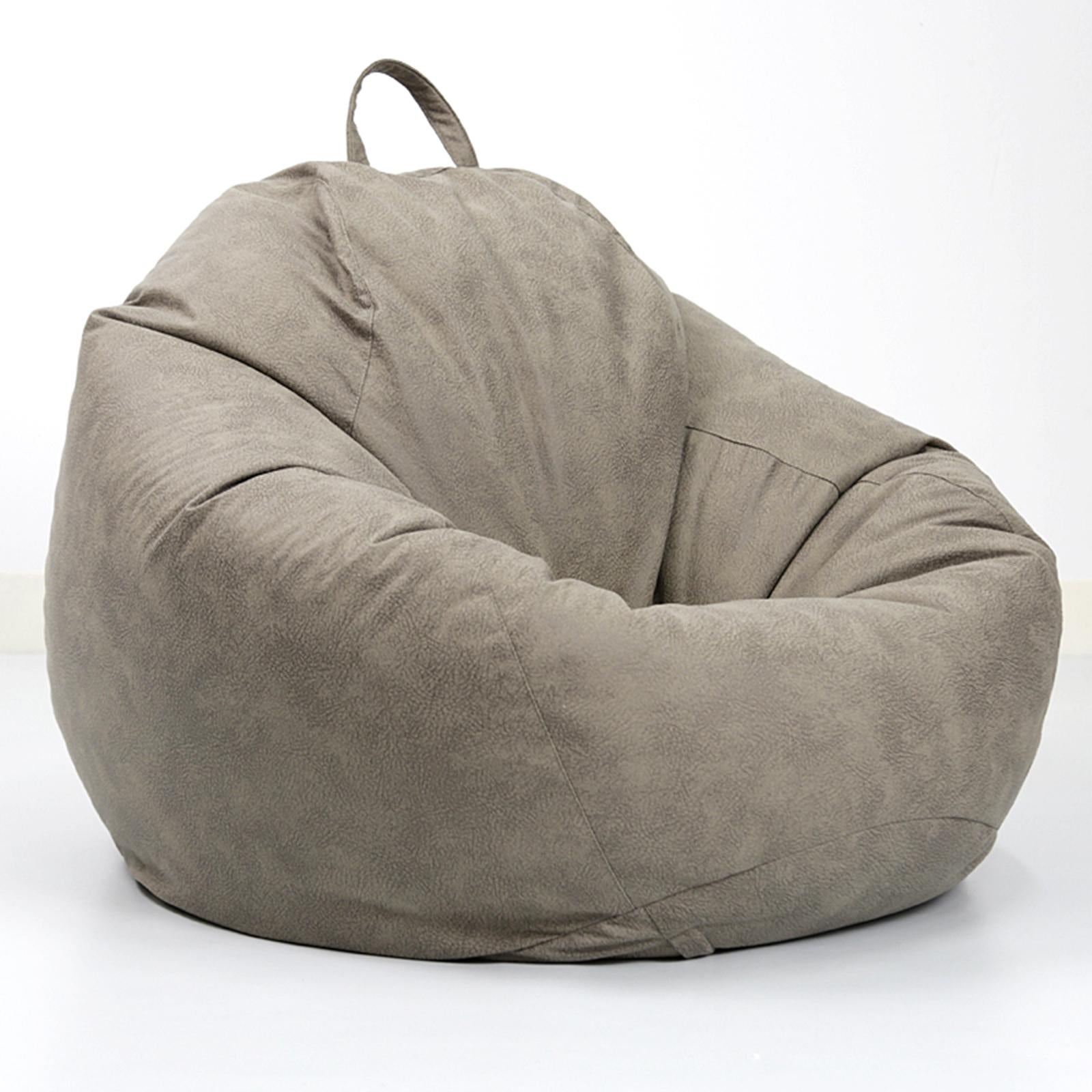 Beanbag Chair Cover Stuffed Storage Multi-Purpose for Living Room Teens Gray