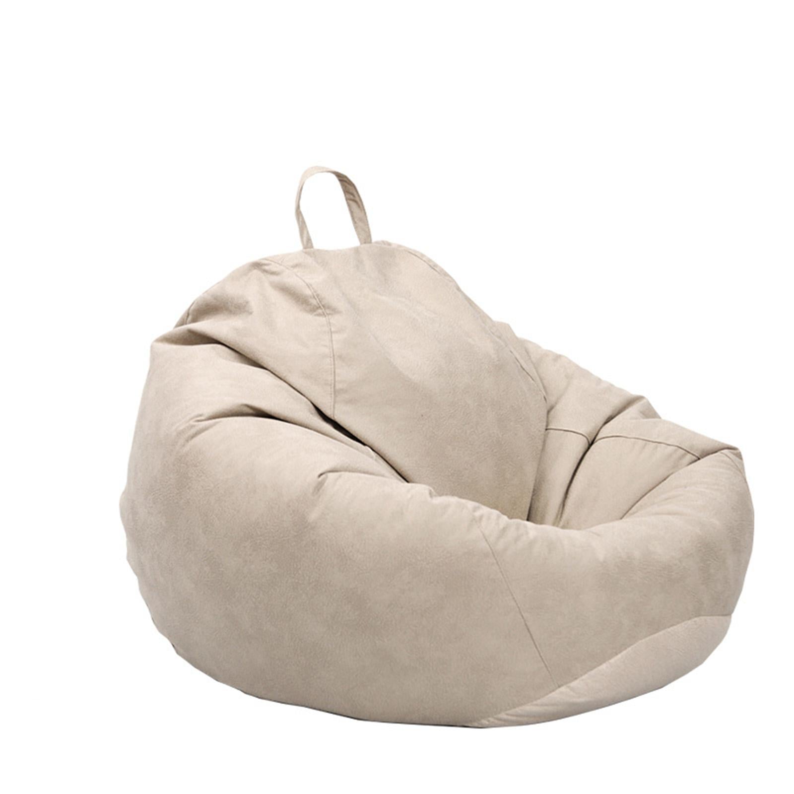 Beanbag Chair Cover Stuffed Storage Multi-Purpose for Living Room Teens Beige