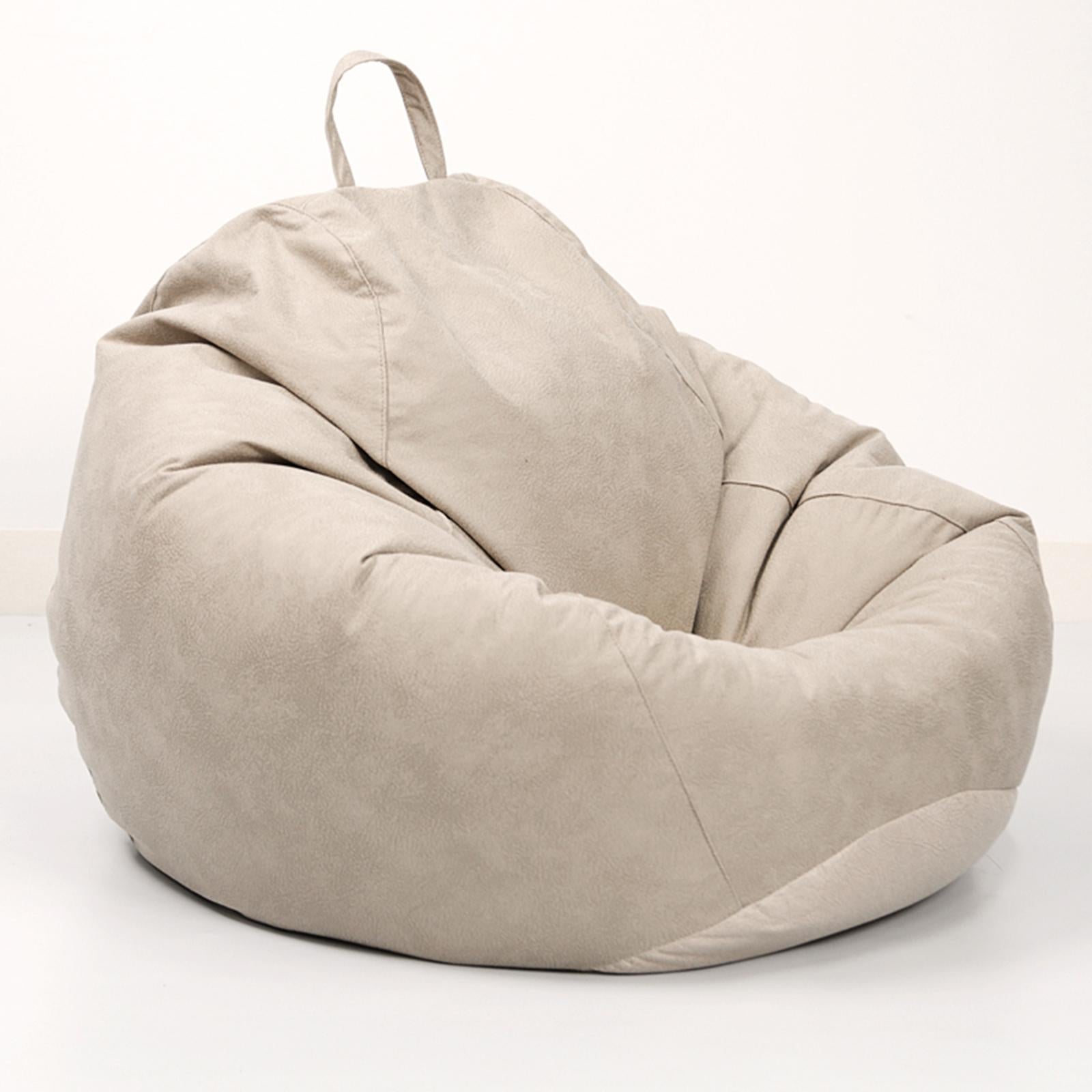 Beanbag Chair Cover Stuffed Storage Multi-Purpose for Living Room Teens Beige