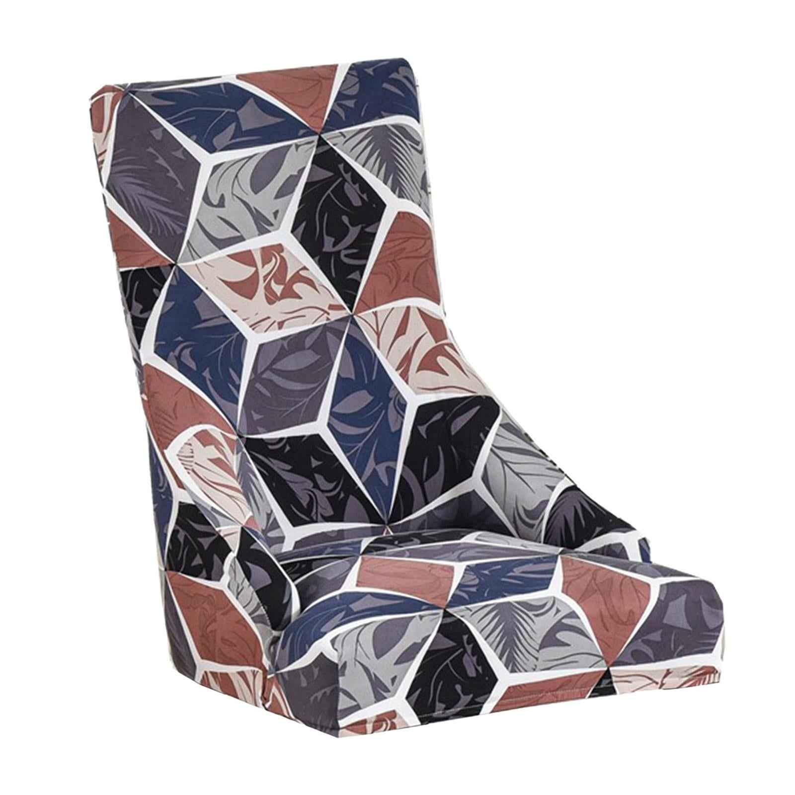 Wingback Chair Cover Stretchable Decor Dustproof for Kitchen Dining Room Lattice