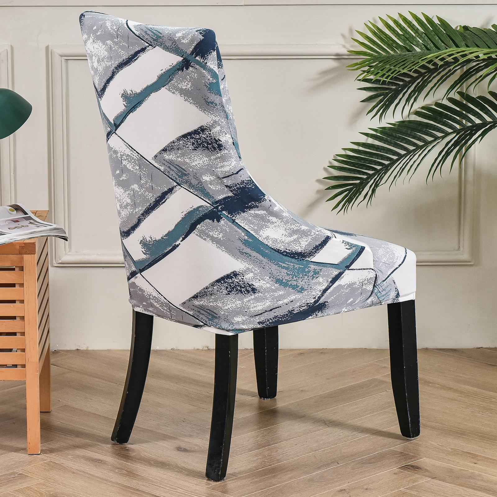 Wingback Chair Cover Stretchable Decor Dustproof for Kitchen Dining Room Flowing Cloud
