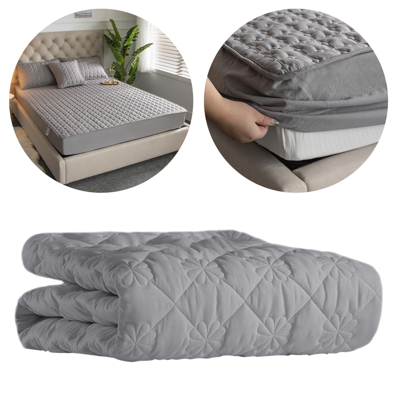 Bed Sheet Quilted Breathable Bed Protector for Living Room Hotel Bedroom 100x200cm