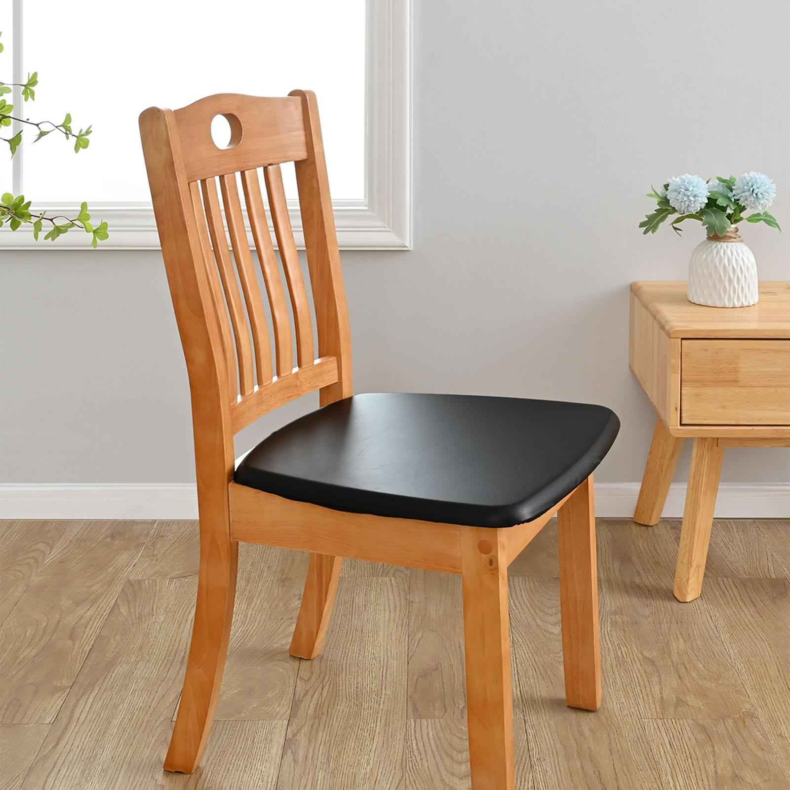 Solid Color Chair Seat Cover Furniture Protector for Hotel Dining Room Black