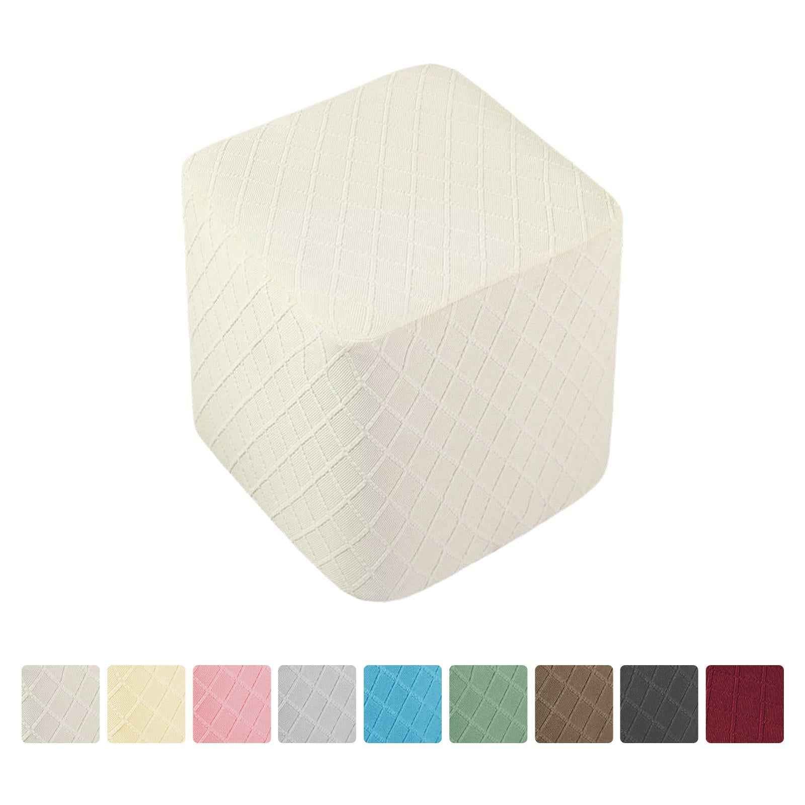 Foot Rest Stool Covers Stool Protector with Elastic Bottom for Living Room White
