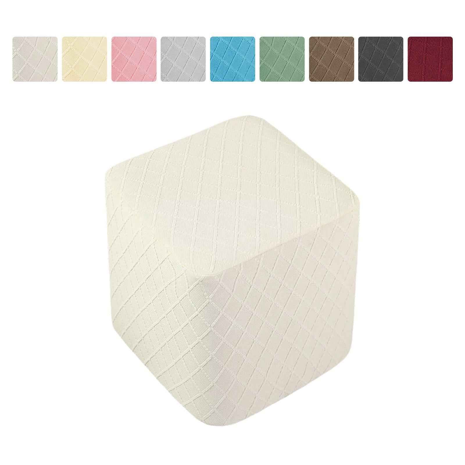 Foot Rest Stool Covers Stool Protector with Elastic Bottom for Living Room White