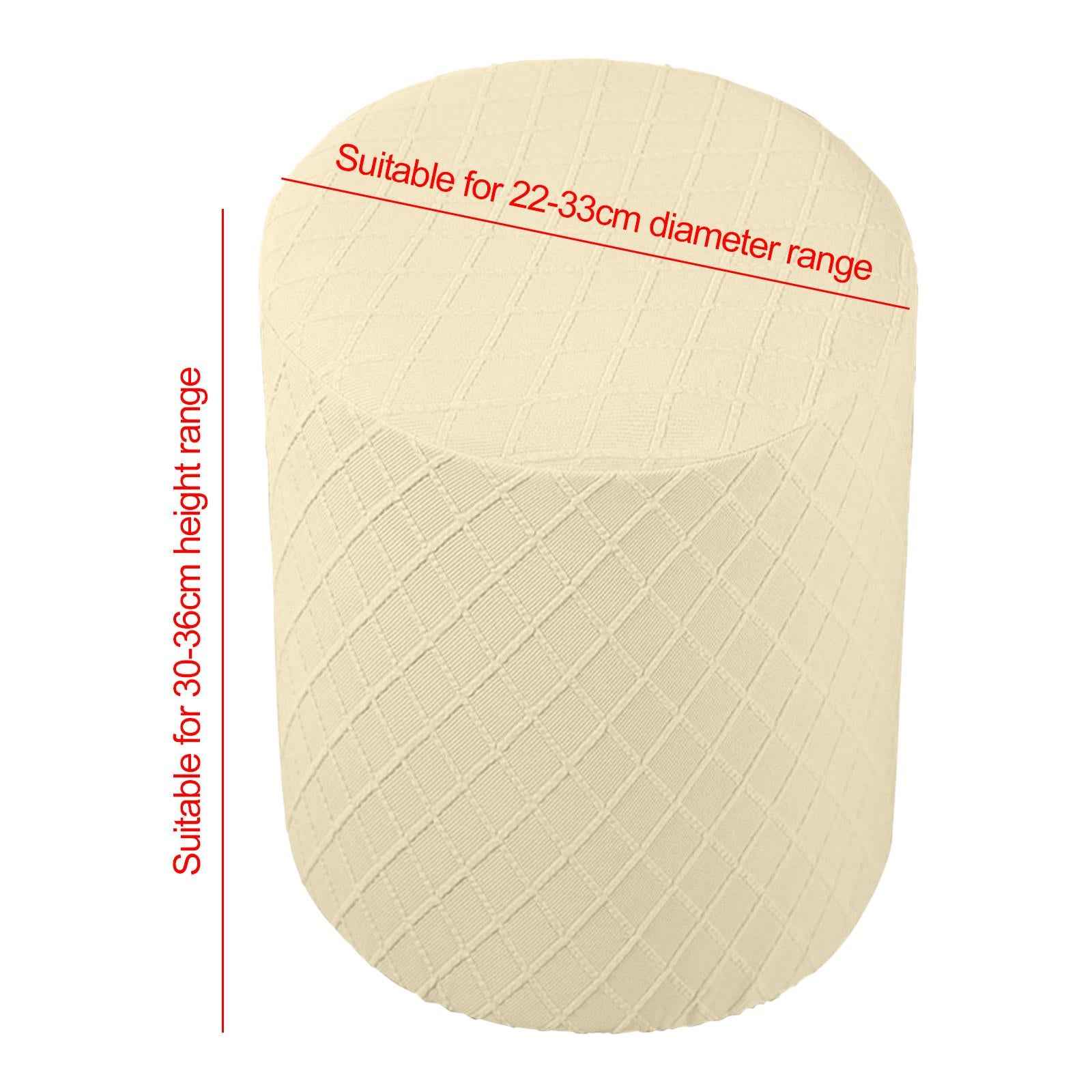 Round Stretch Ottoman Slipcovers Footrest Sofa Cover Foot Stool Covers Cream Yellow