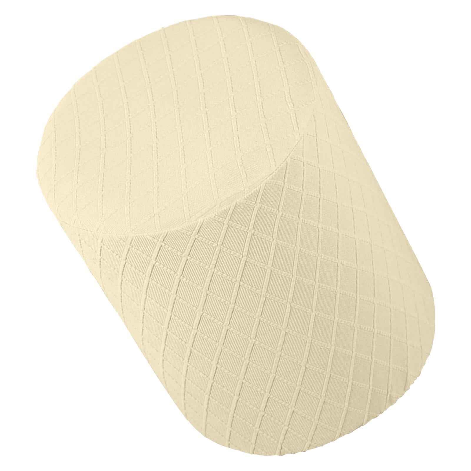 Round Stretch Ottoman Slipcovers Footrest Sofa Cover Foot Stool Covers Cream Yellow