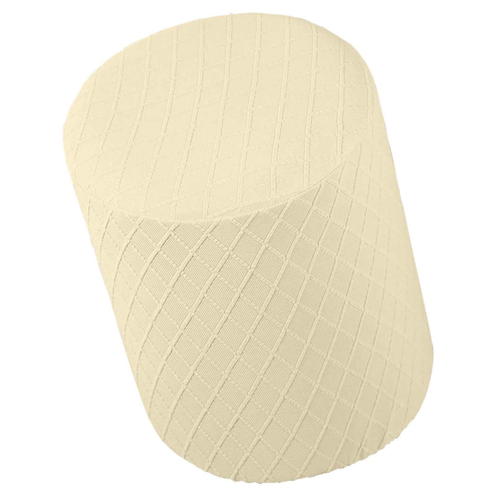 Round Stretch Ottoman Slipcovers Footrest Sofa Cover Foot Stool Covers Cream Yellow