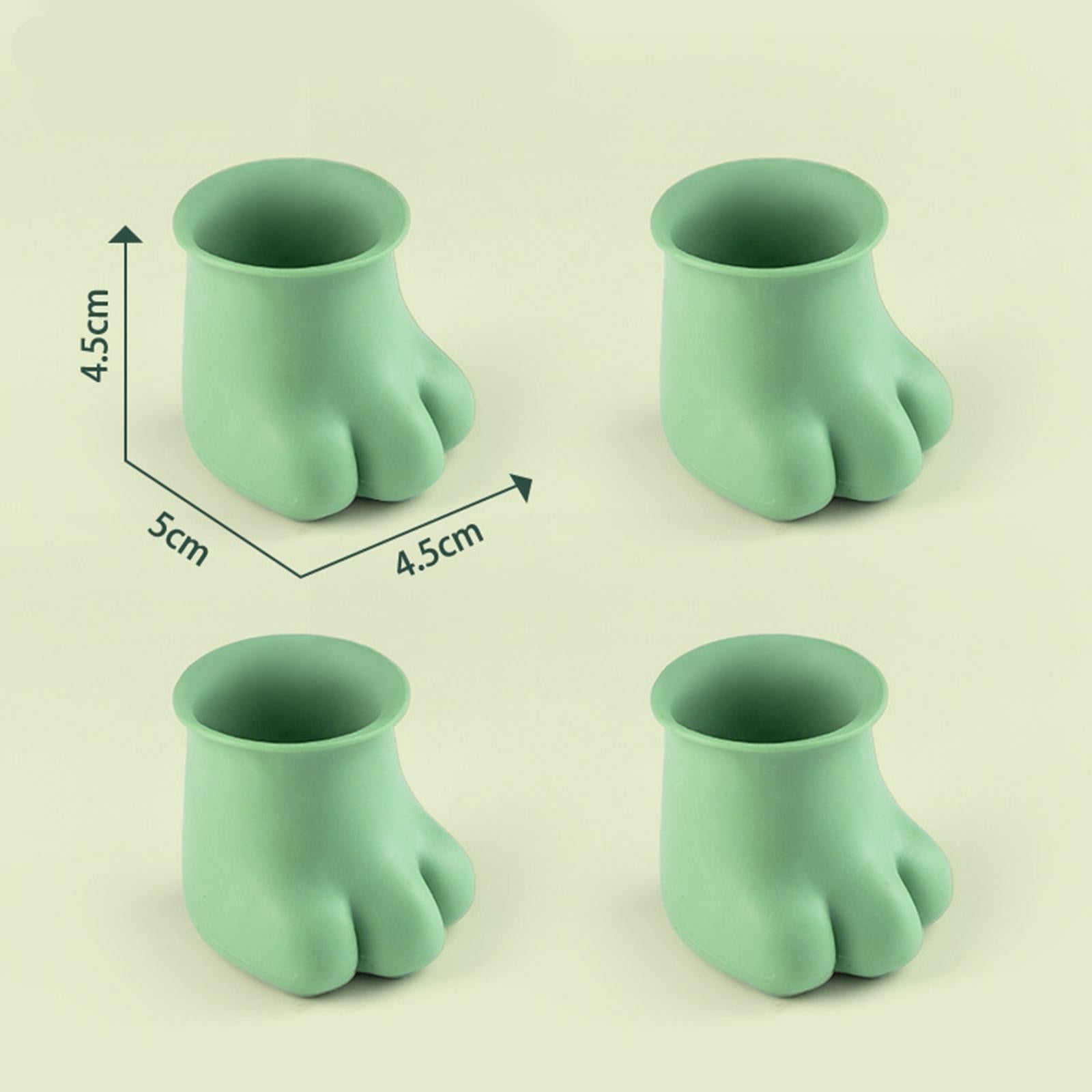 12x Silicone Table Feet Covers Prevent Floor Scratches Green Round L