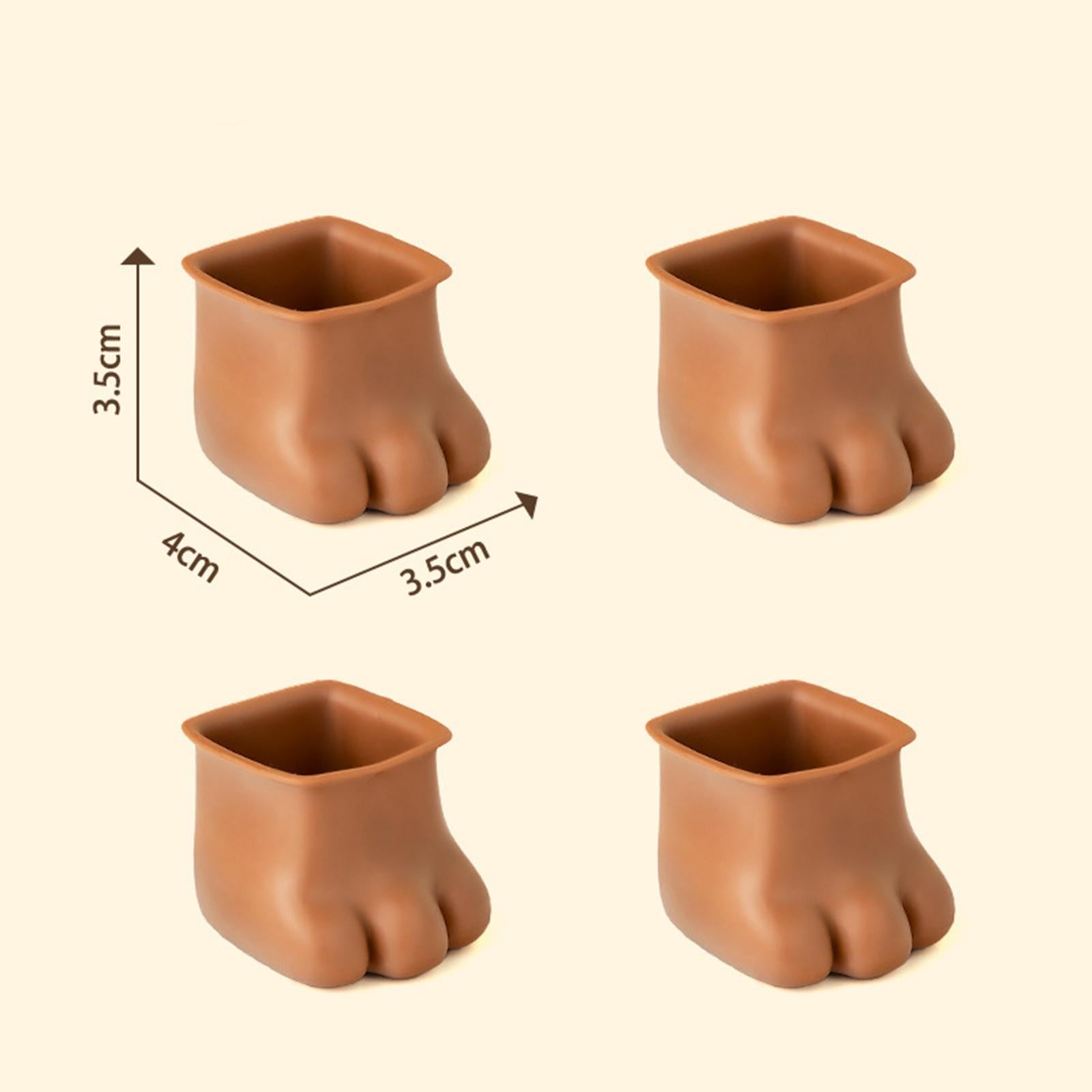 12x Silicone Table Feet Covers Prevent Floor Scratches Brown Square M