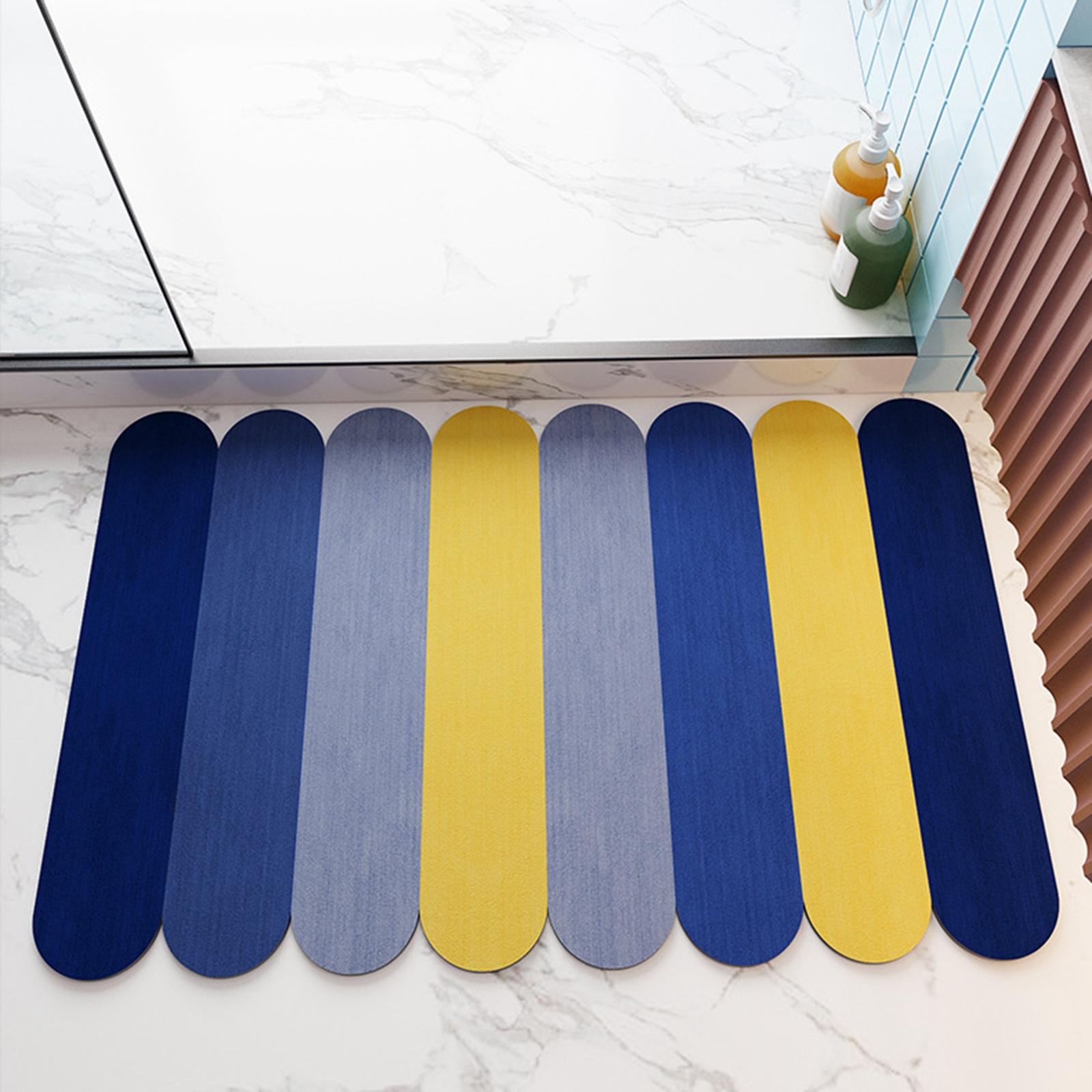 Diatom Mud Soft Bathroom Rug Comfortable for Bath Mat 50x80cm Washable Green Yellow