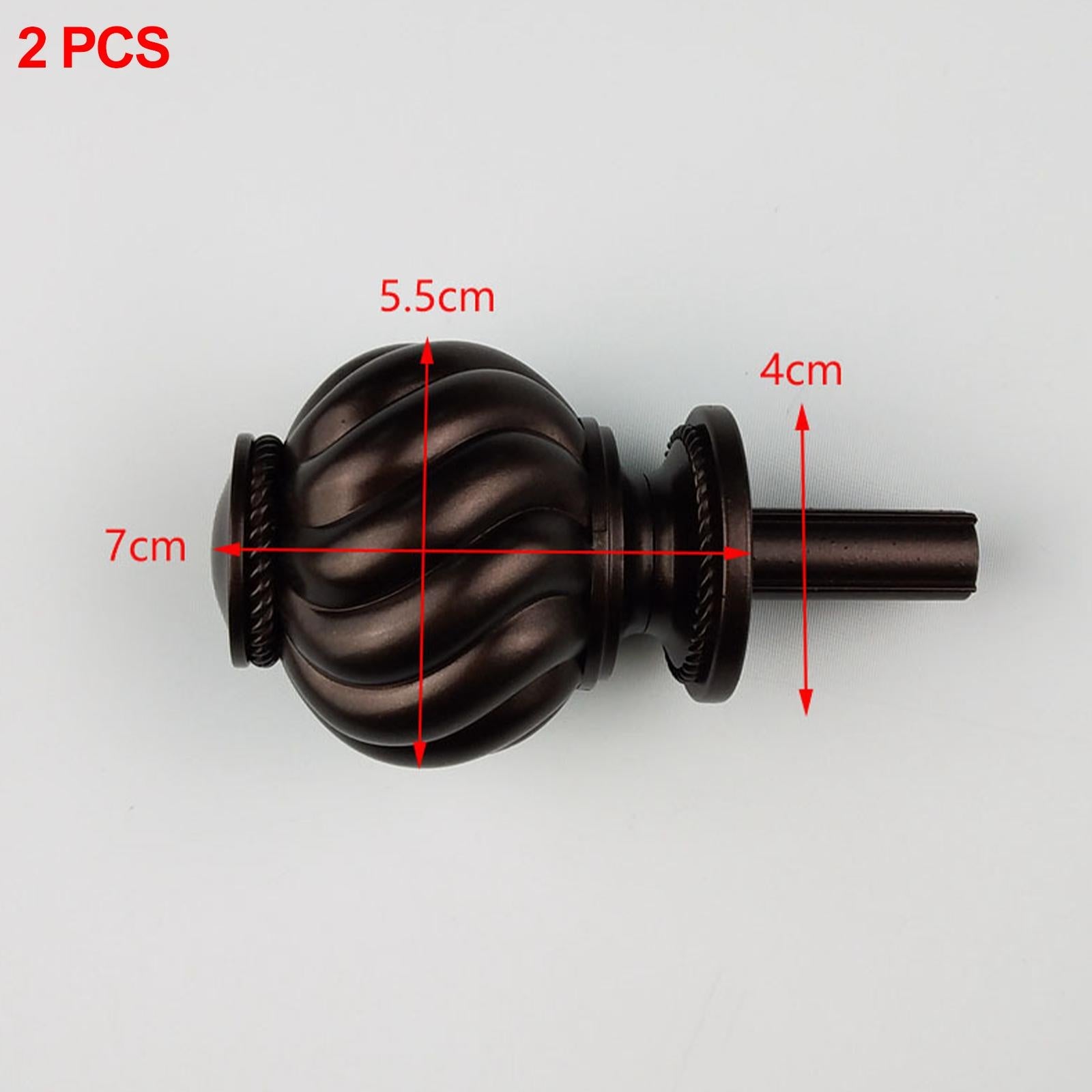 2 Pieces Curtain Rod Finials 3/4 inch Replacement for Room Living Room Dark Brown