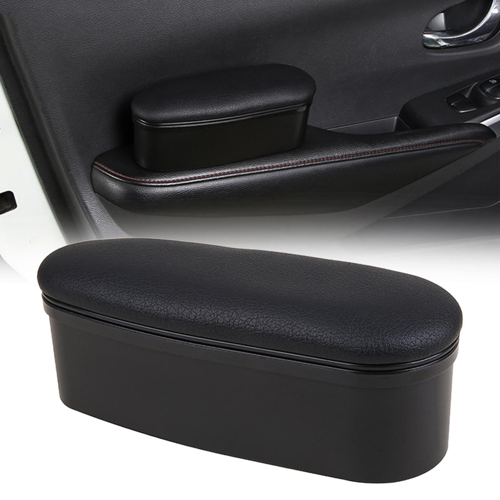 Left Door Car Arm Rest Pad Storage Box Door Armrests Cushion Organizer black