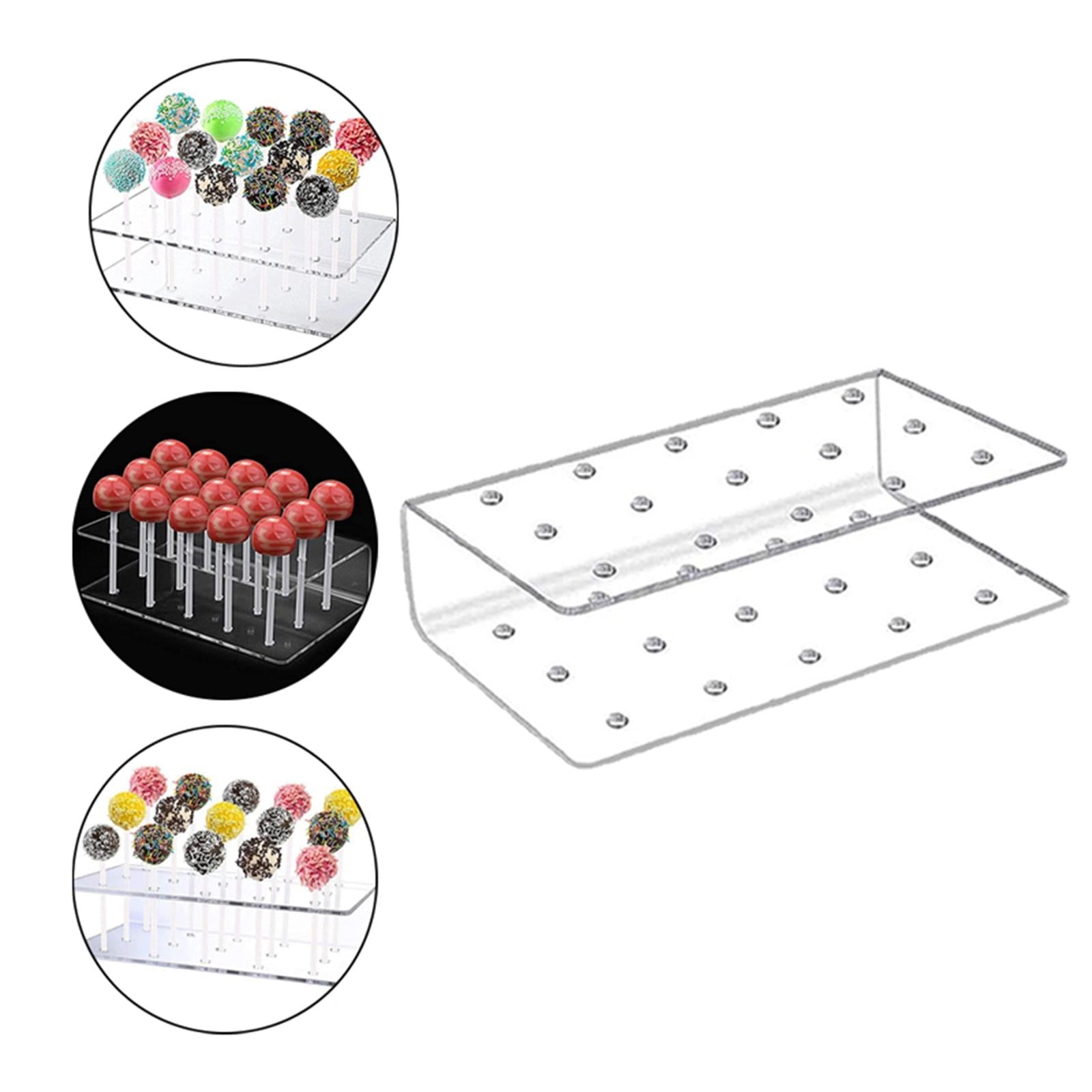 2 Pieces Clear Acrylic Lollipop and Cakepop Display Stand 15 hole Holder