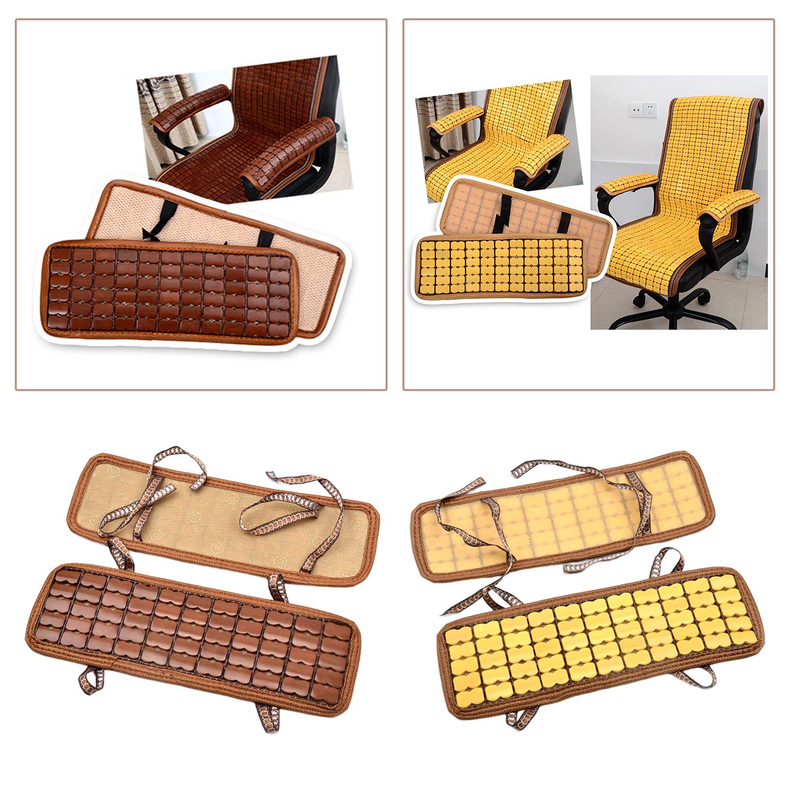 2 Pieces Chair Armrest Cushion Summer Comfortable for Gaming Chair Car Brown