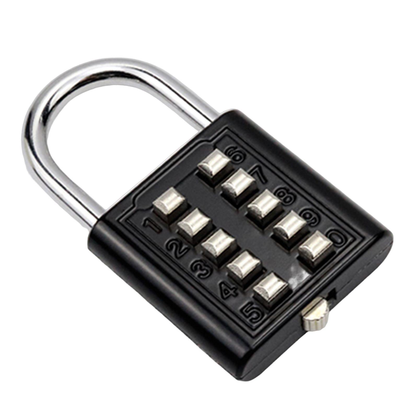 10 Digit Combination Padlock Lengthened Shackle locks for Cabinet Gate Fence Black
