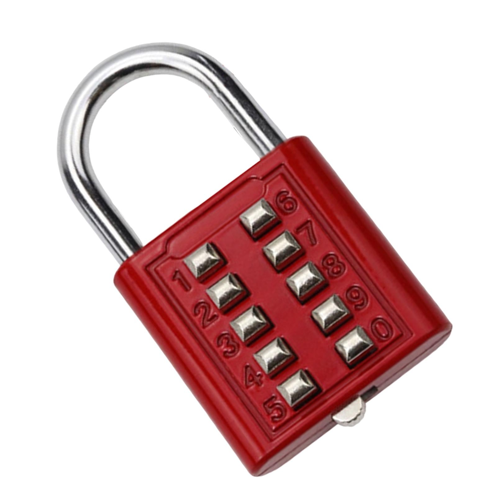 10 Digit Combination Padlock Lengthened Shackle locks for Cabinet Gate Fence Red