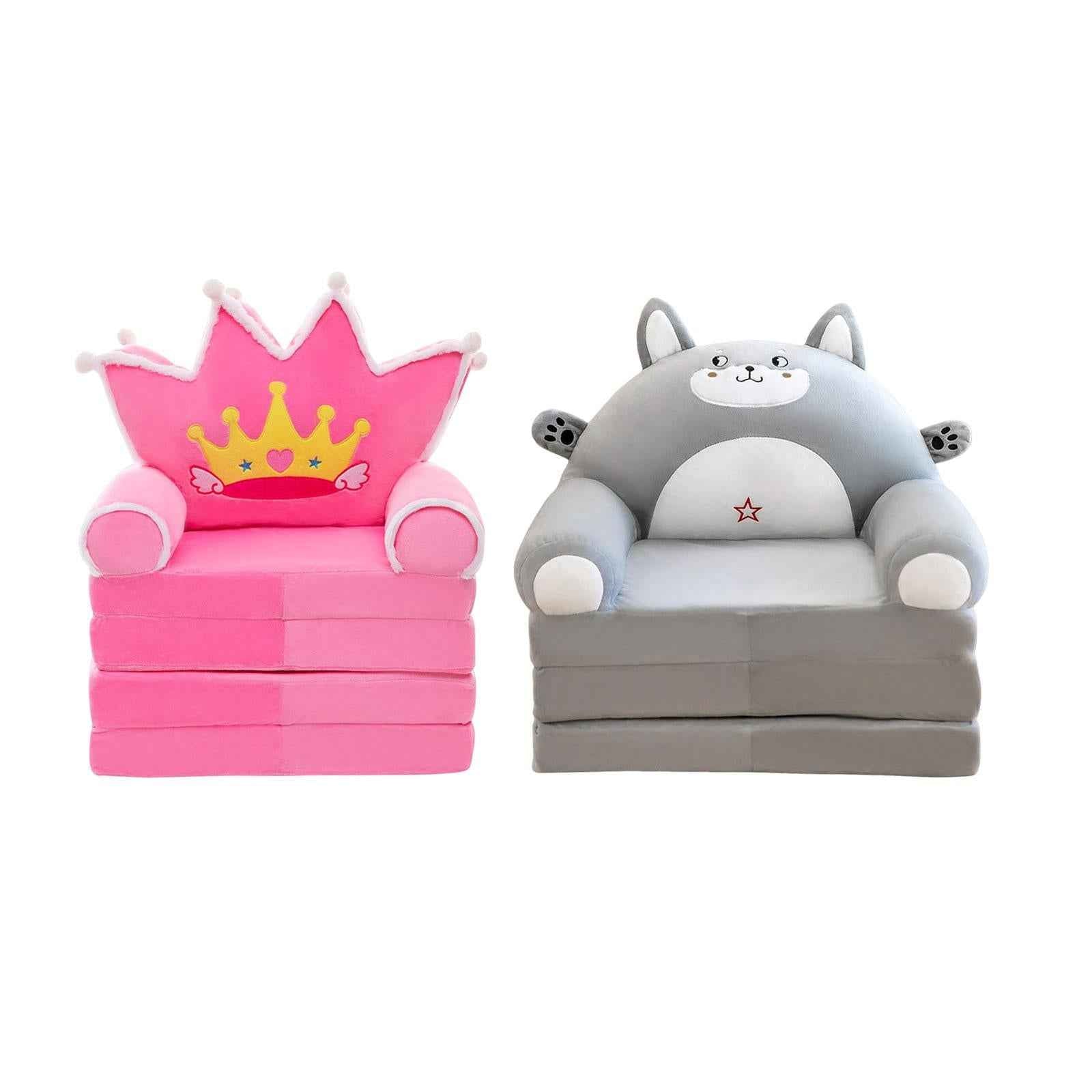 Kids Foldable Sofa Chair Three Floors Foldable Kids Sofa Armchair for Home grey