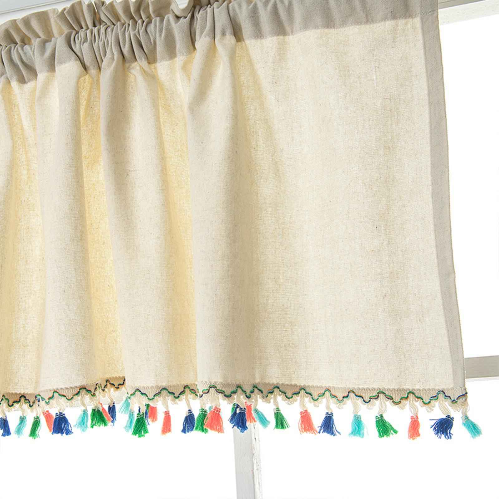 Curtain Topper Bohemia Style Decoration for Cabinet Door Machine Washable 132x46cm