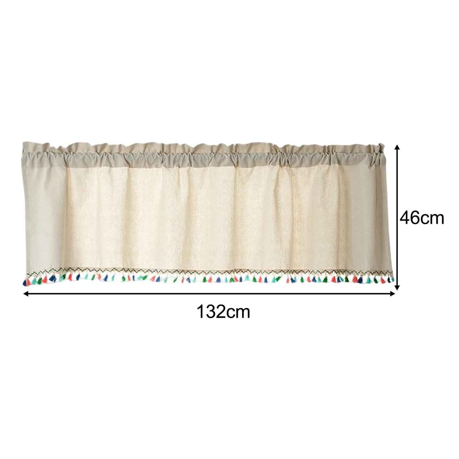 Curtain Topper Bohemia Style Decoration for Cabinet Door Machine Washable 132x46cm