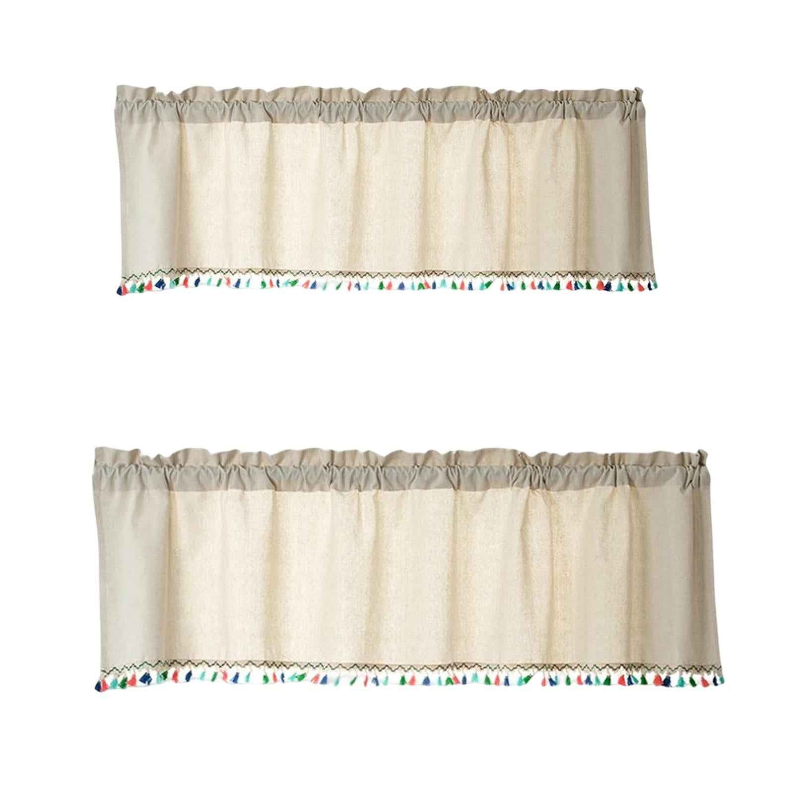 Curtain Topper Bohemia Style Decoration for Cabinet Door Machine Washable 132x46cm