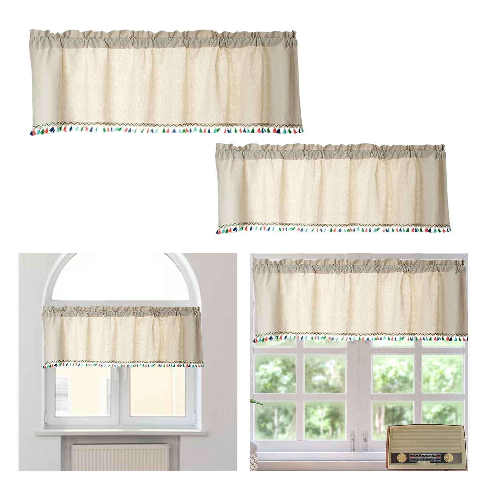 Curtain Topper Bohemia Style Decoration for Cabinet Door Machine Washable 132x46cm