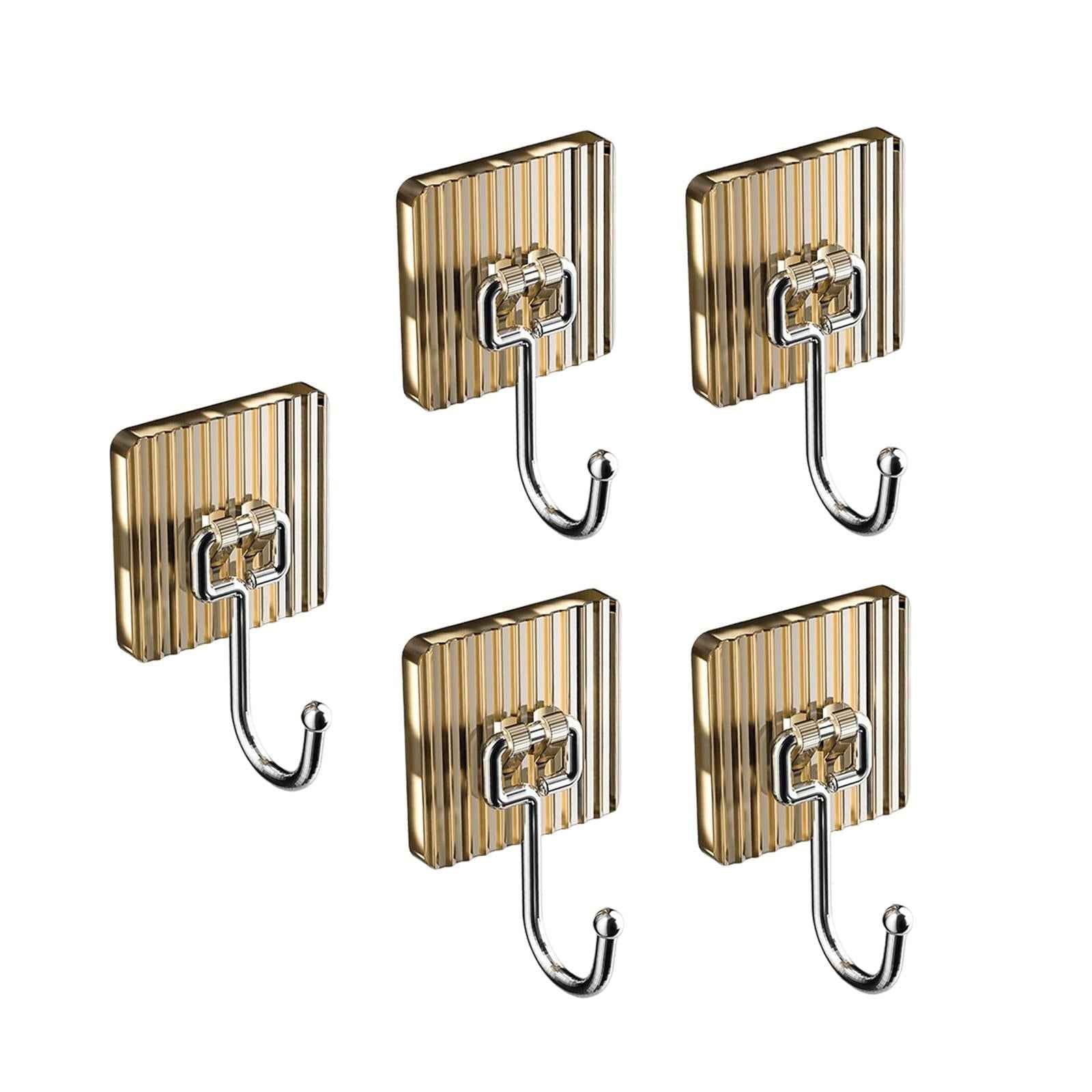 5Pcs Wall Hooks Home Towel Robe Hook Acrylic Hooks for Bathroom Kitchen Door Aureate