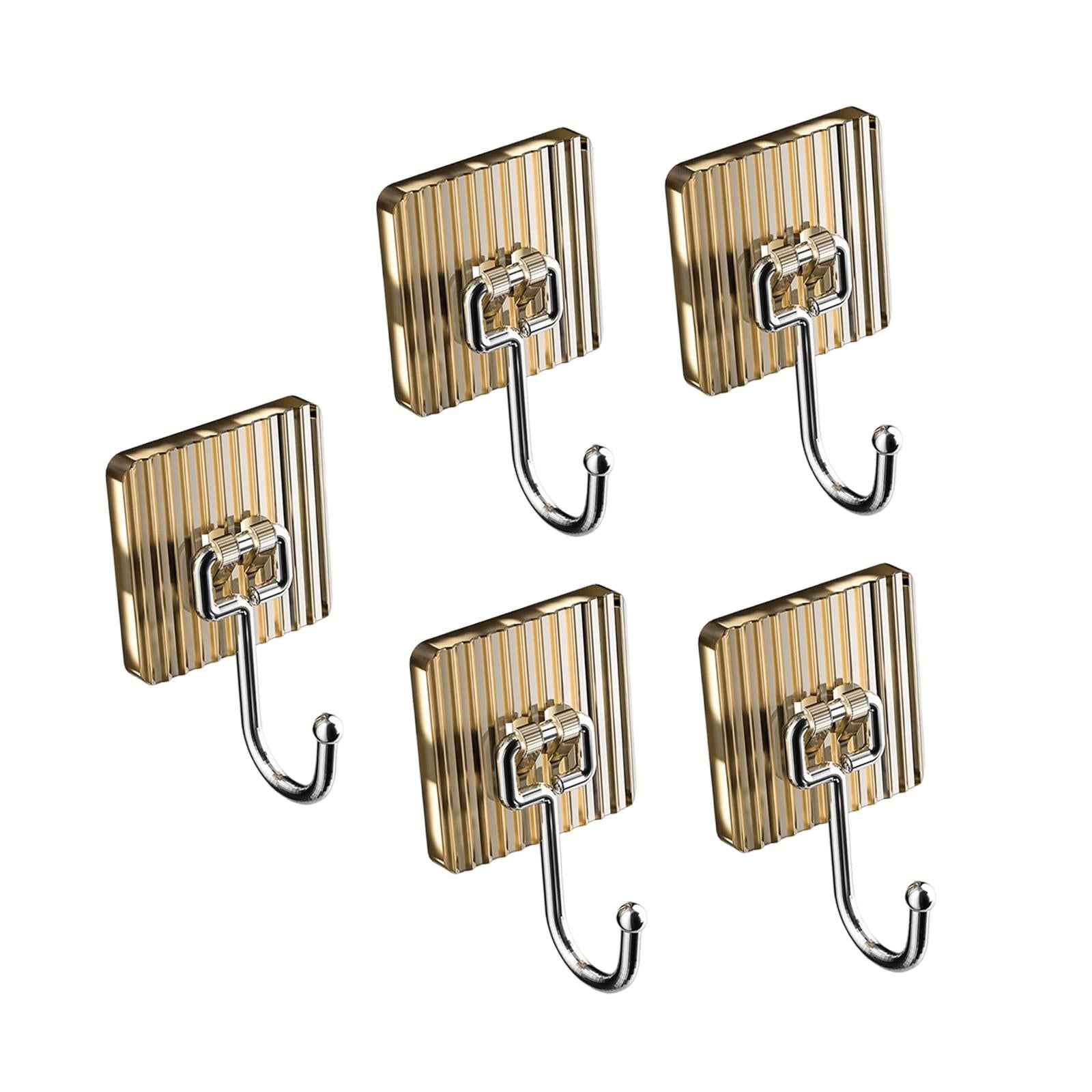 5Pcs Wall Hooks Home Towel Robe Hook Acrylic Hooks for Bathroom Kitchen Door Aureate