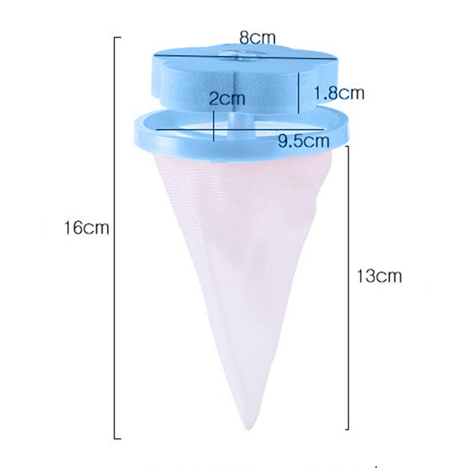 5xFloating Hair Filtering Mesh Washer Hair Catchers for Laundry Washing Machine Blue