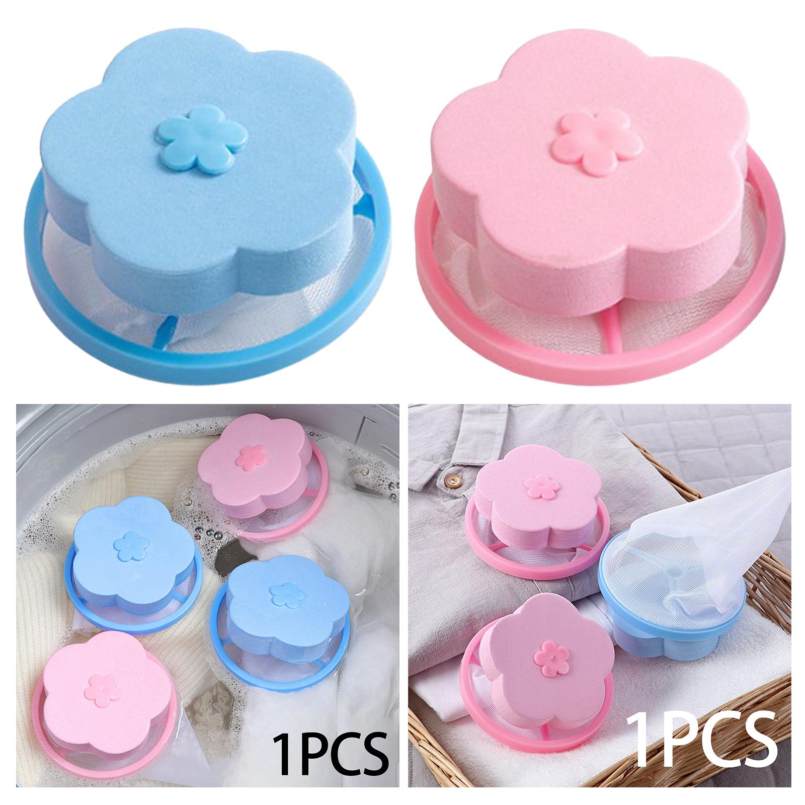 6xFloating Hair Filtering Mesh Washer Hair Catchers for Laundry Washing Machine Blue