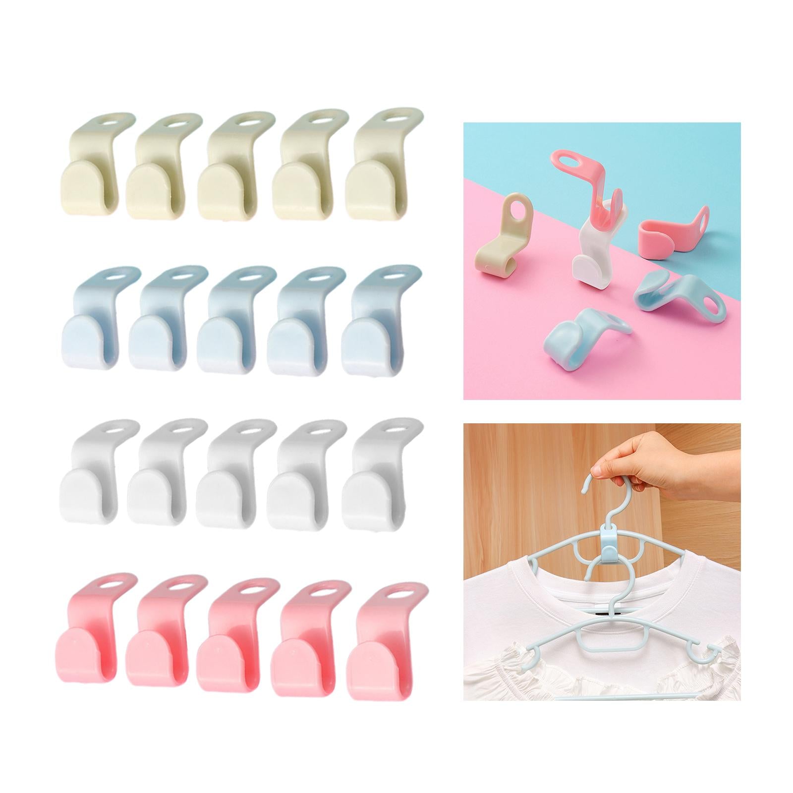 4x5Pcs Clothes Hanger Connector Durable Hanger Clips for Scarves Shirt Jackets green