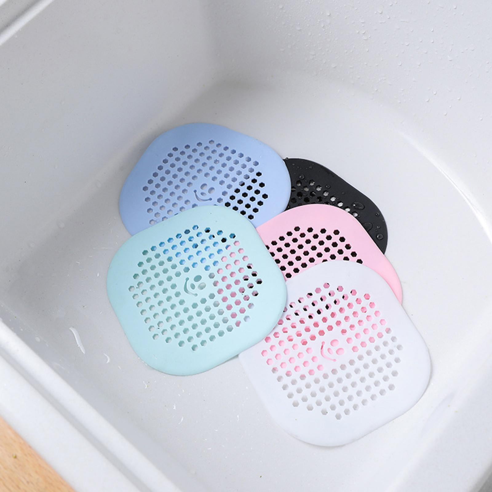 4xShower Drain Covers Household Shower Drain Protectors for Shower Bathtub Tub white