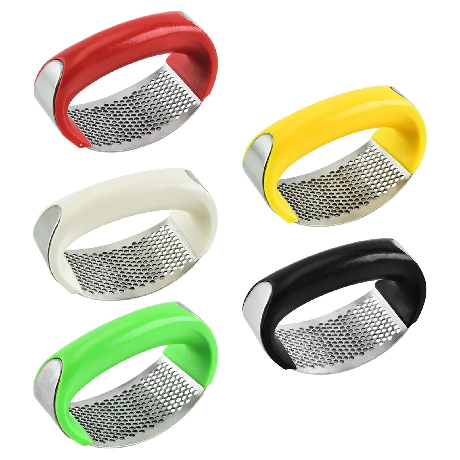 4xGarlic Press Rocker Save Labors Easily Clean Arch Shape Garlic Crusher Mincer Red