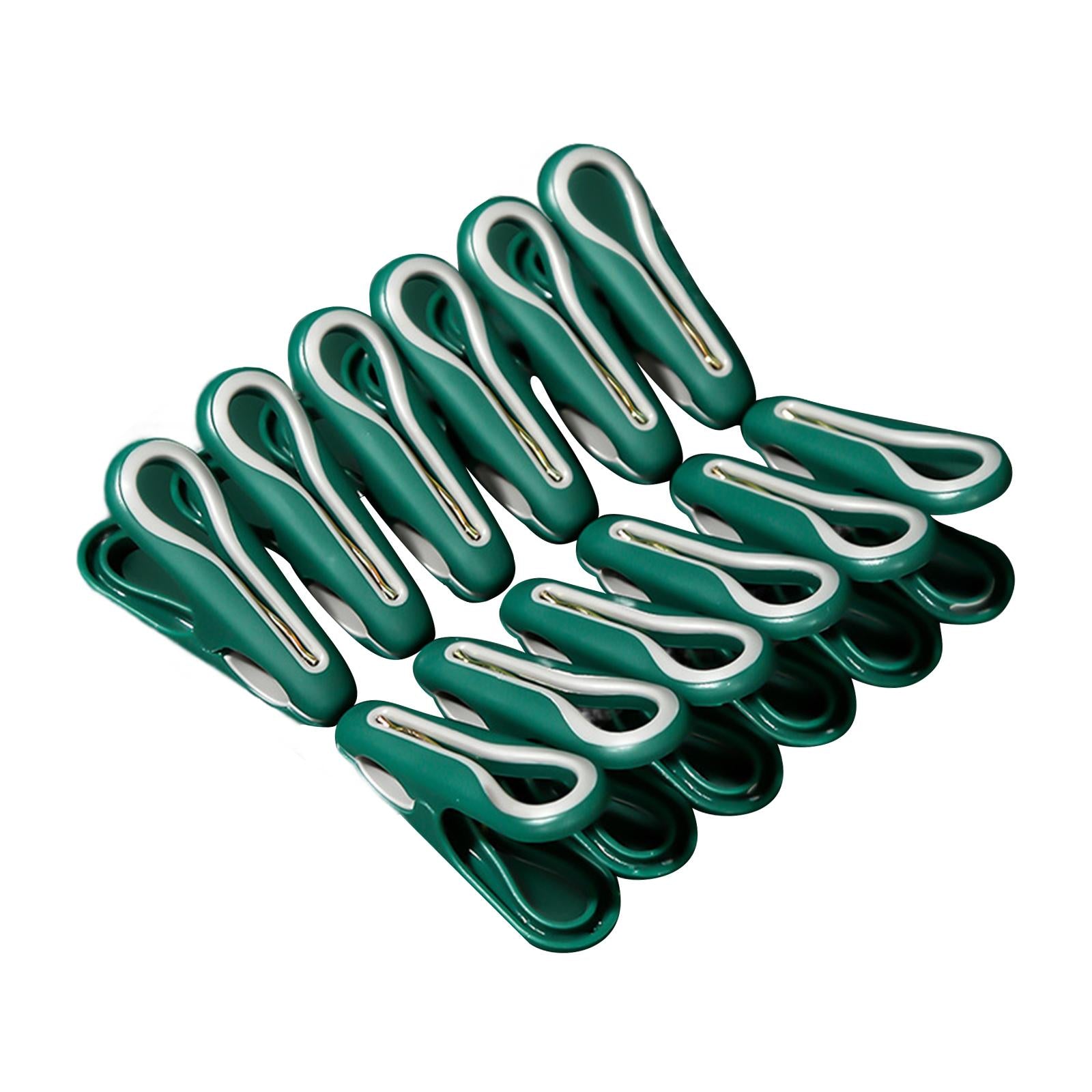 2x12Pcs Clothespins Clothes Drying Line Pegs for Trouser Pictures Outdoor Ties green