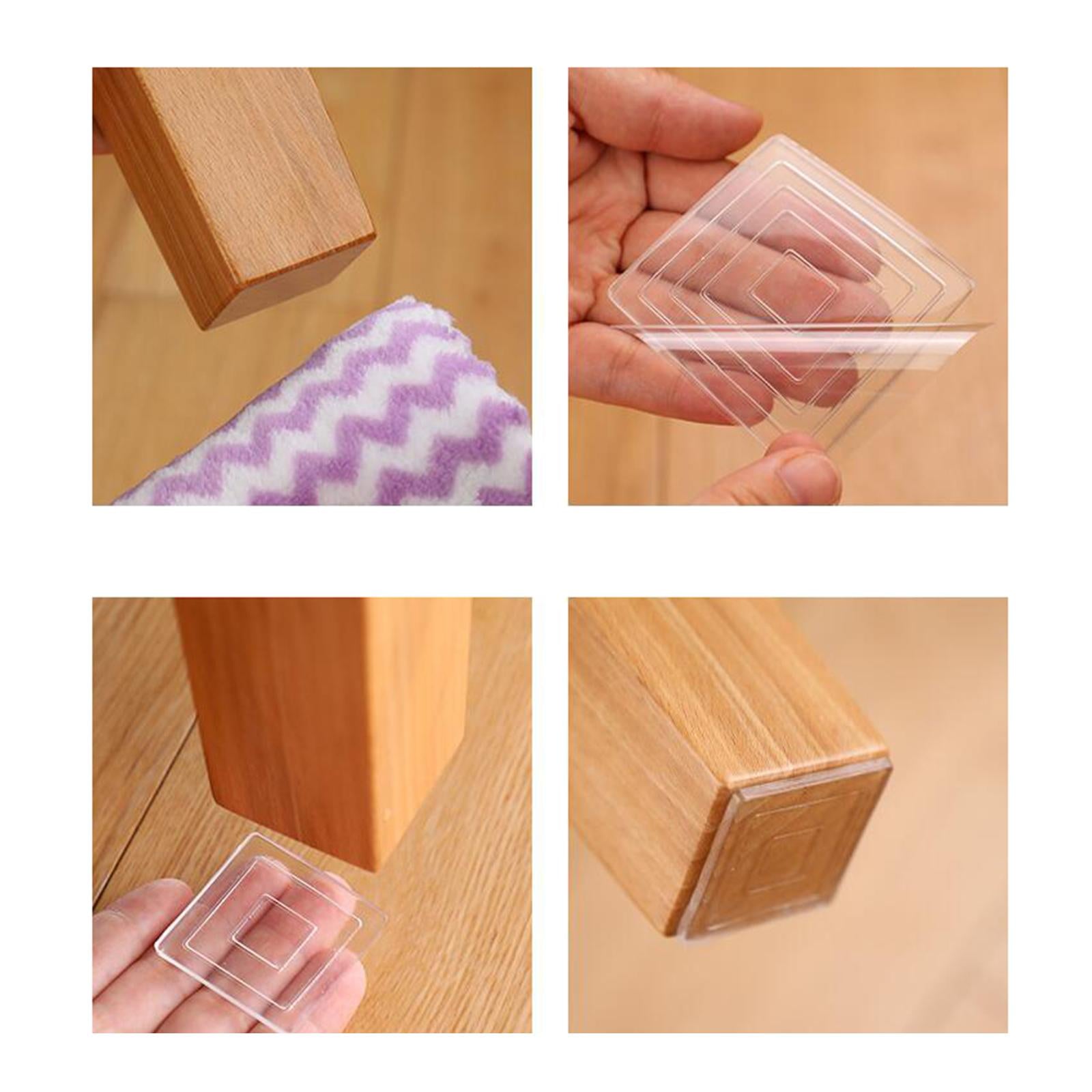 6x4x Silicone Furniture Leg Pads Anti Slip Floor Protectors for Desk Bed Couch Square 6cmx6cm