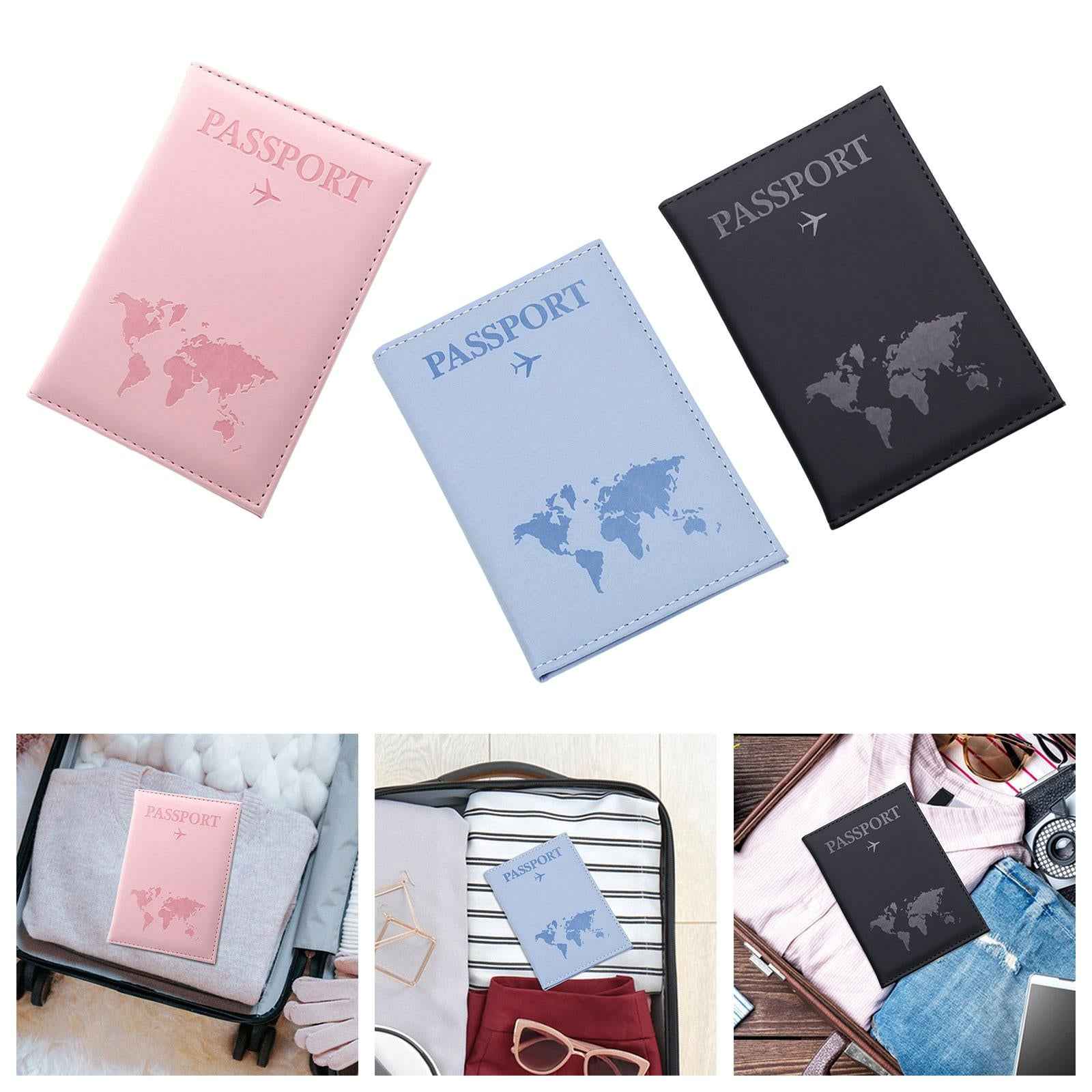 PU Leather Passport Purse Travel Essentials Passports Holder for Travel Home Pink