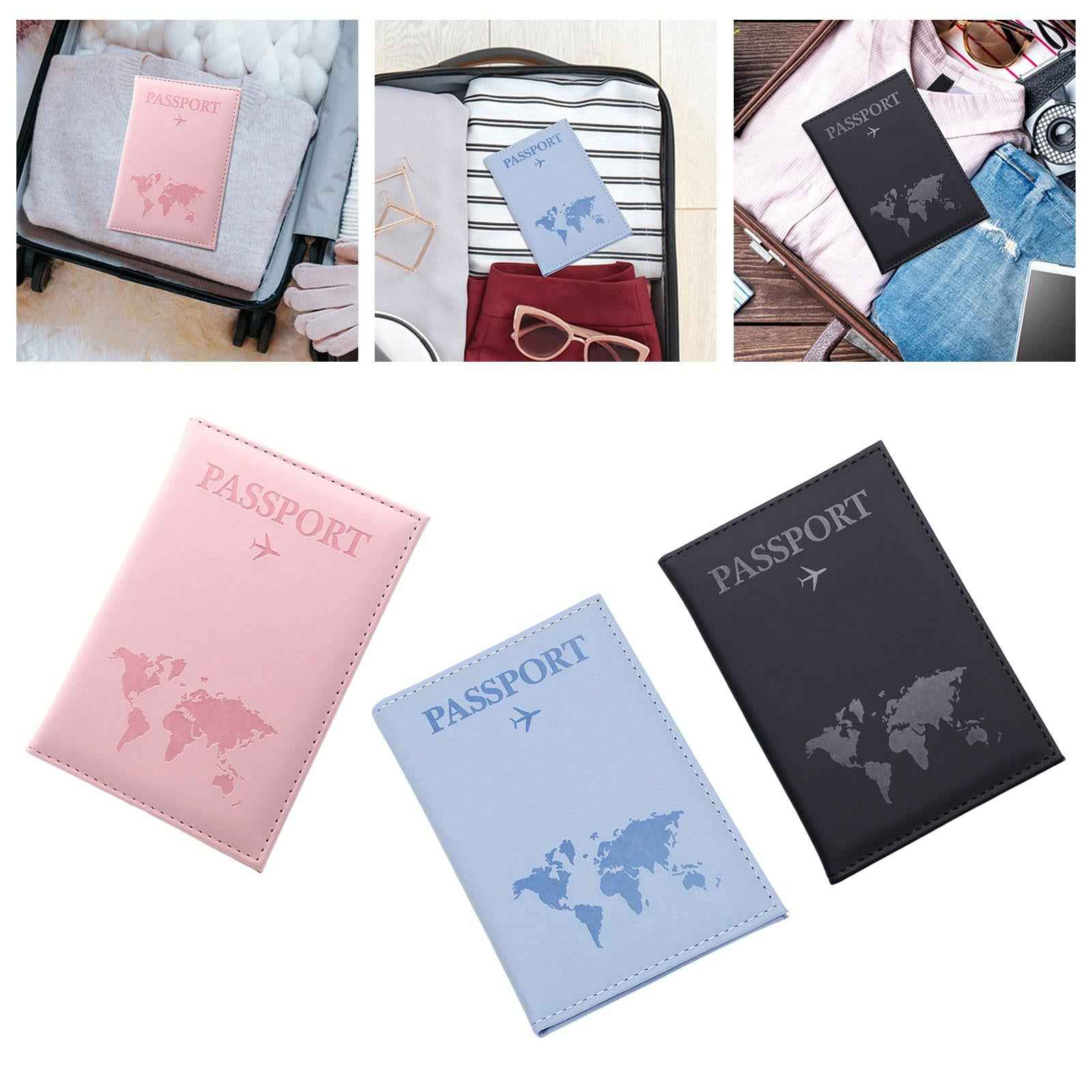 PU Leather Passport Purse Travel Essentials Passports Holder for Travel Home Pink