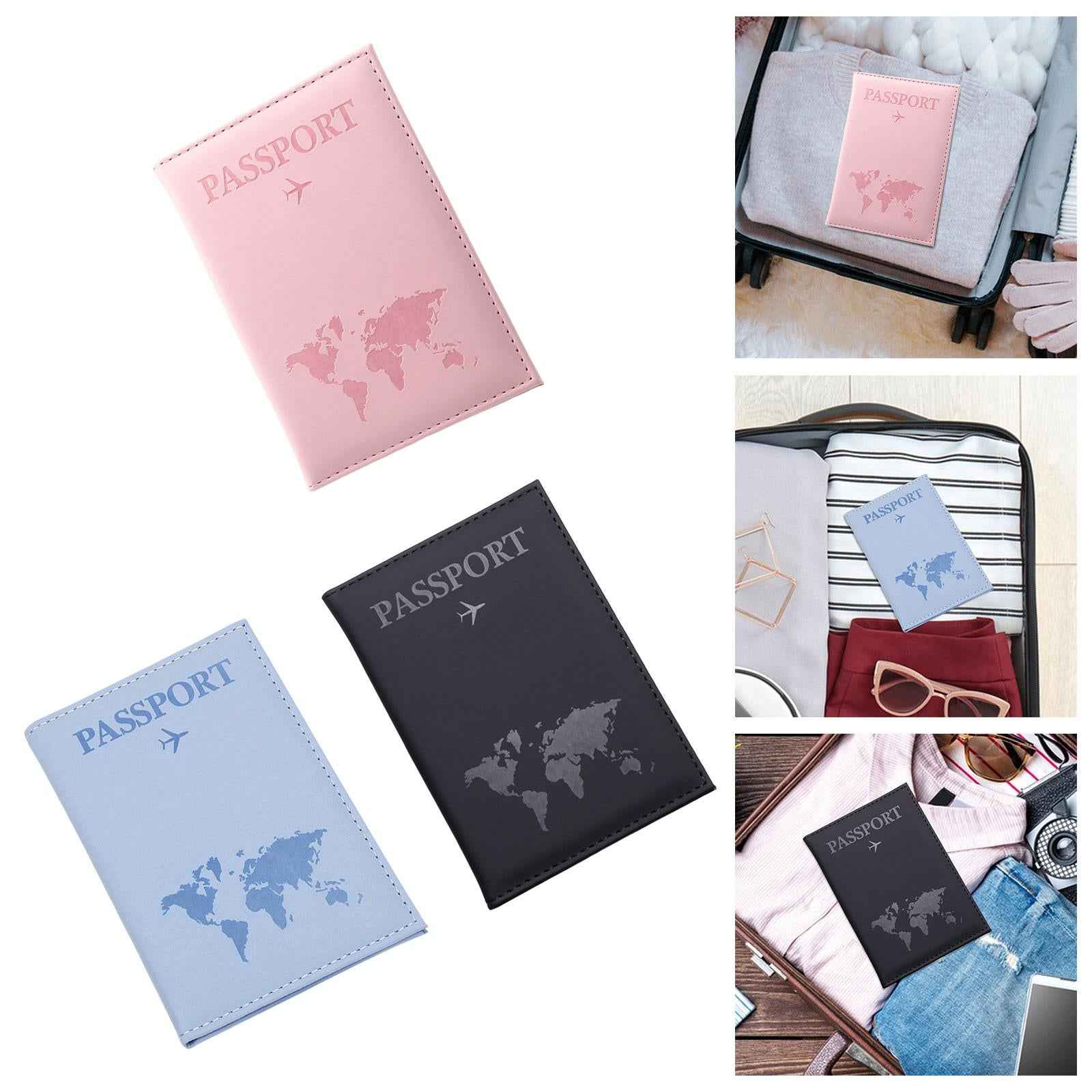 PU Leather Passport Purse Travel Essentials Passports Holder for Travel Home Pink
