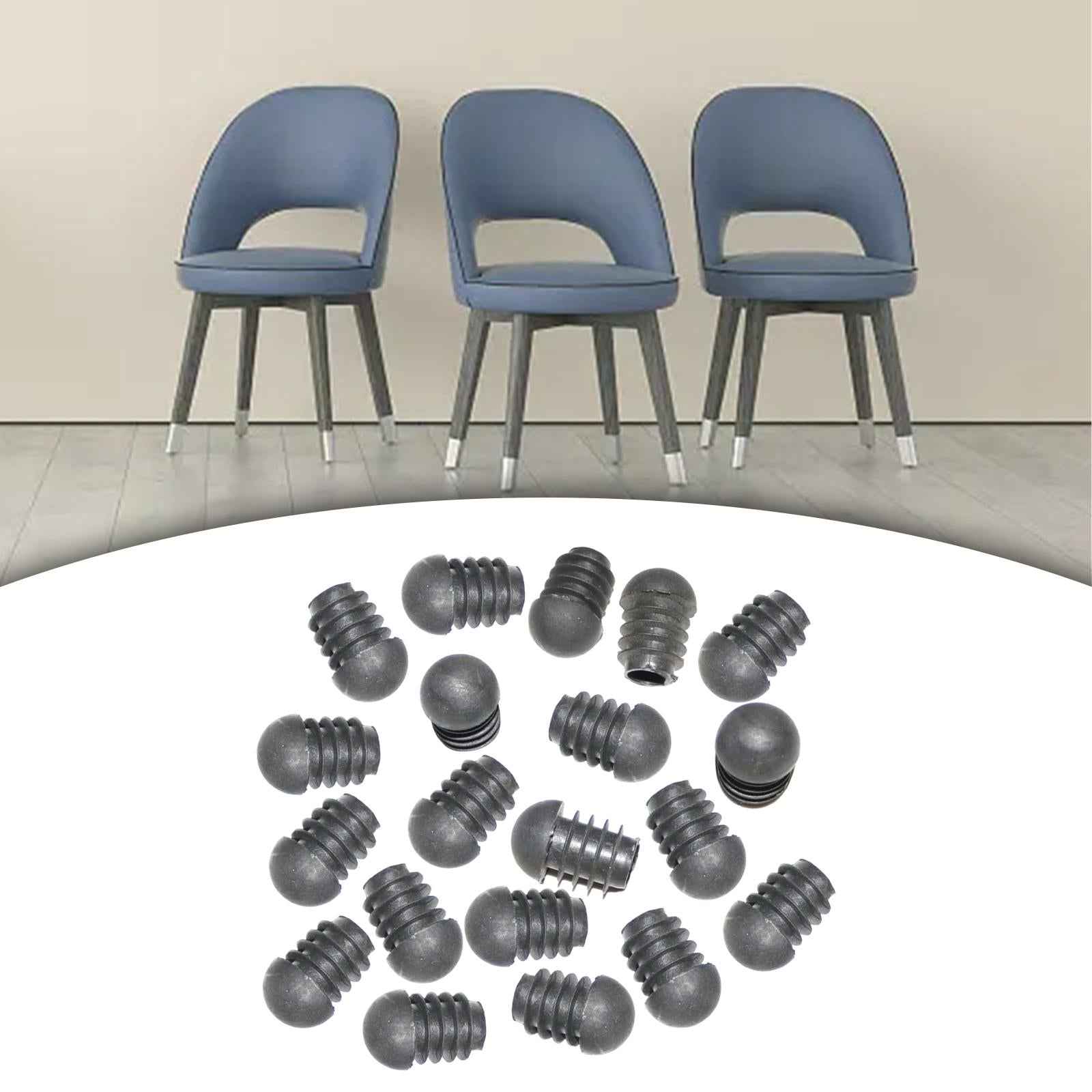 20Pcs Round Tube Inserts 19mm Furniture Protection for Luggage Racks Ladders 19mmx29mm Black