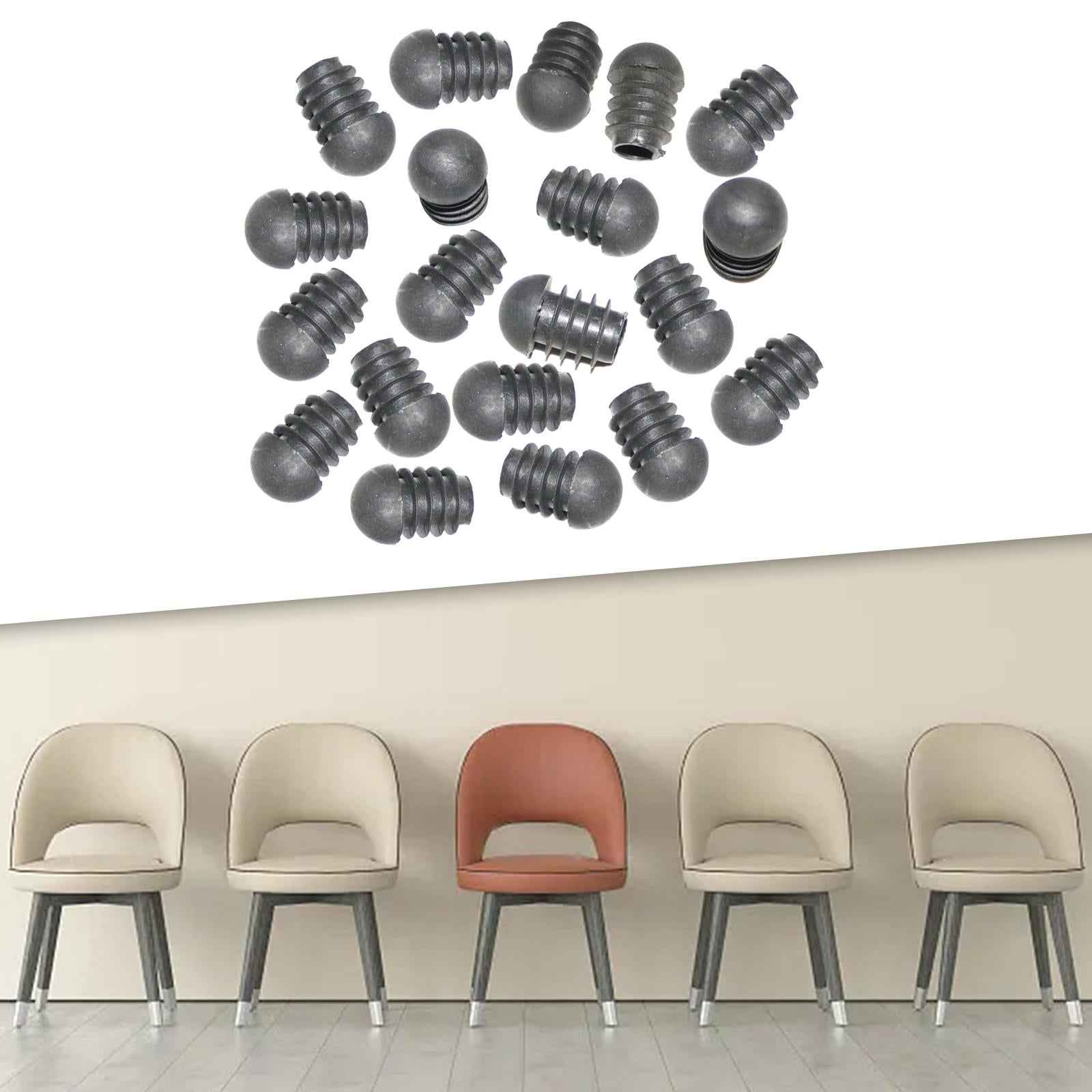 20Pcs Round Tube Inserts 19mm Furniture Protection for Luggage Racks Ladders 19mmx29mm Black